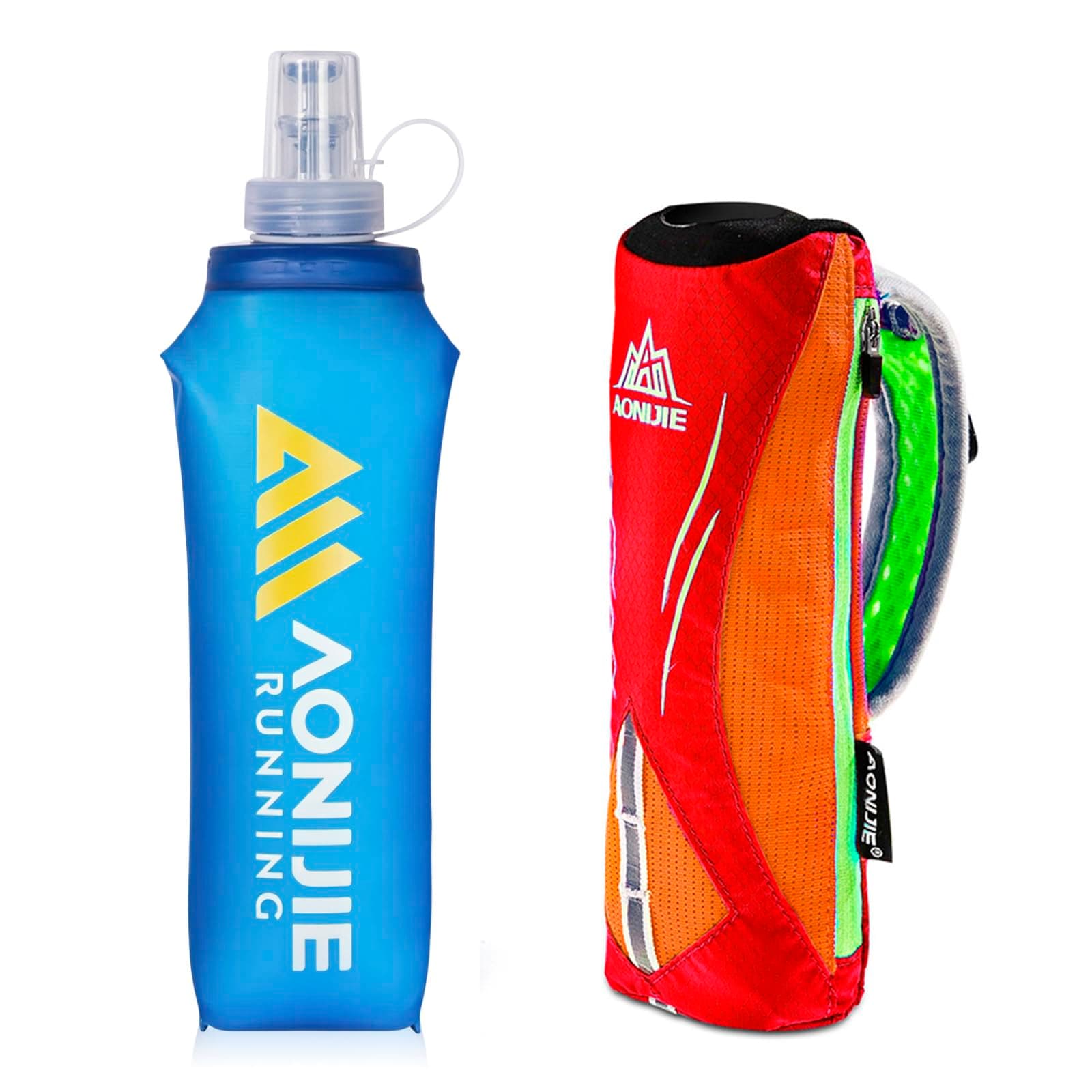 – Geila Handheld Water Bottle for Running, 17 oz Grip Handheld Bottle with Hand Strap Hydration Pack, BPA Sport Soft Flask