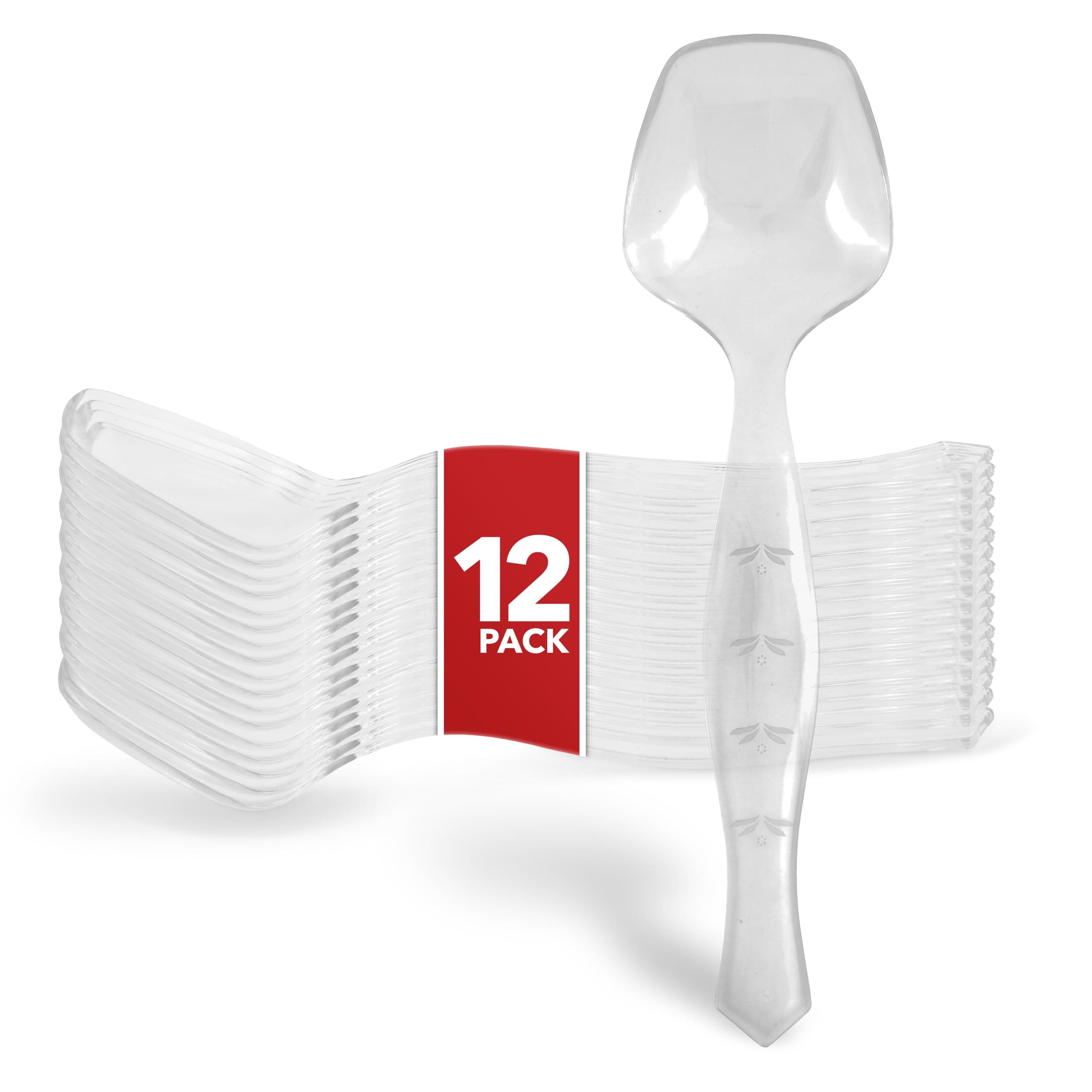 12 Count Clear Plastic Utensils for Catering, Weddings, Holidays, Buffet and Party Use – Stock Your Home