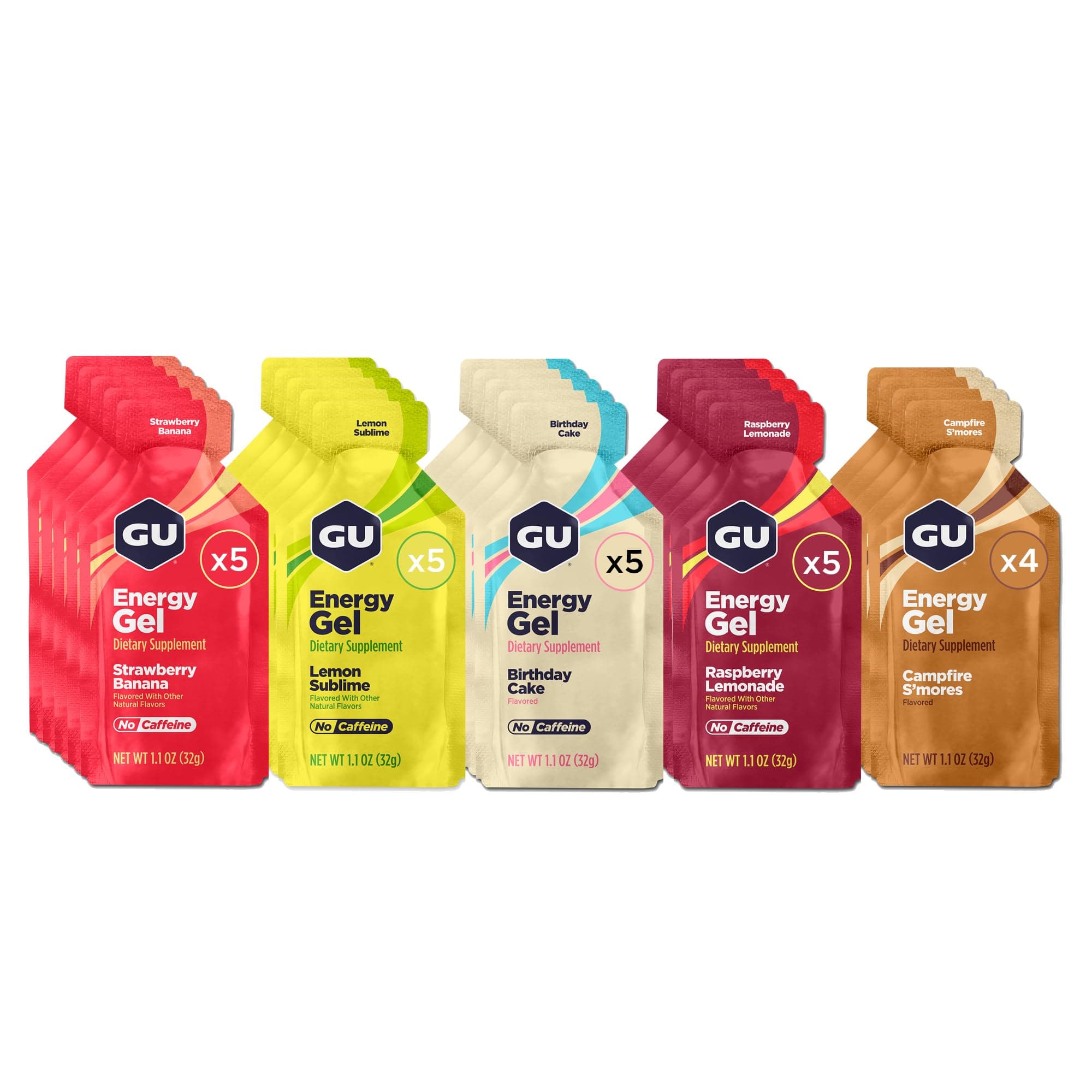 GU Energy, Original Energy Gels, Caffeine-Free Mixed - 24 Count
