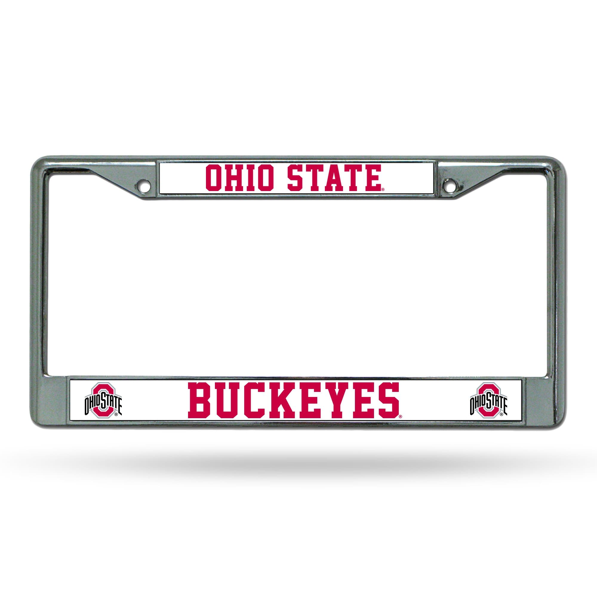 Rico Industries NCAA Premium 12" x 6" Chrome Frame with Plastic Inserts - Car/Truck/SUV Automobile Accessory