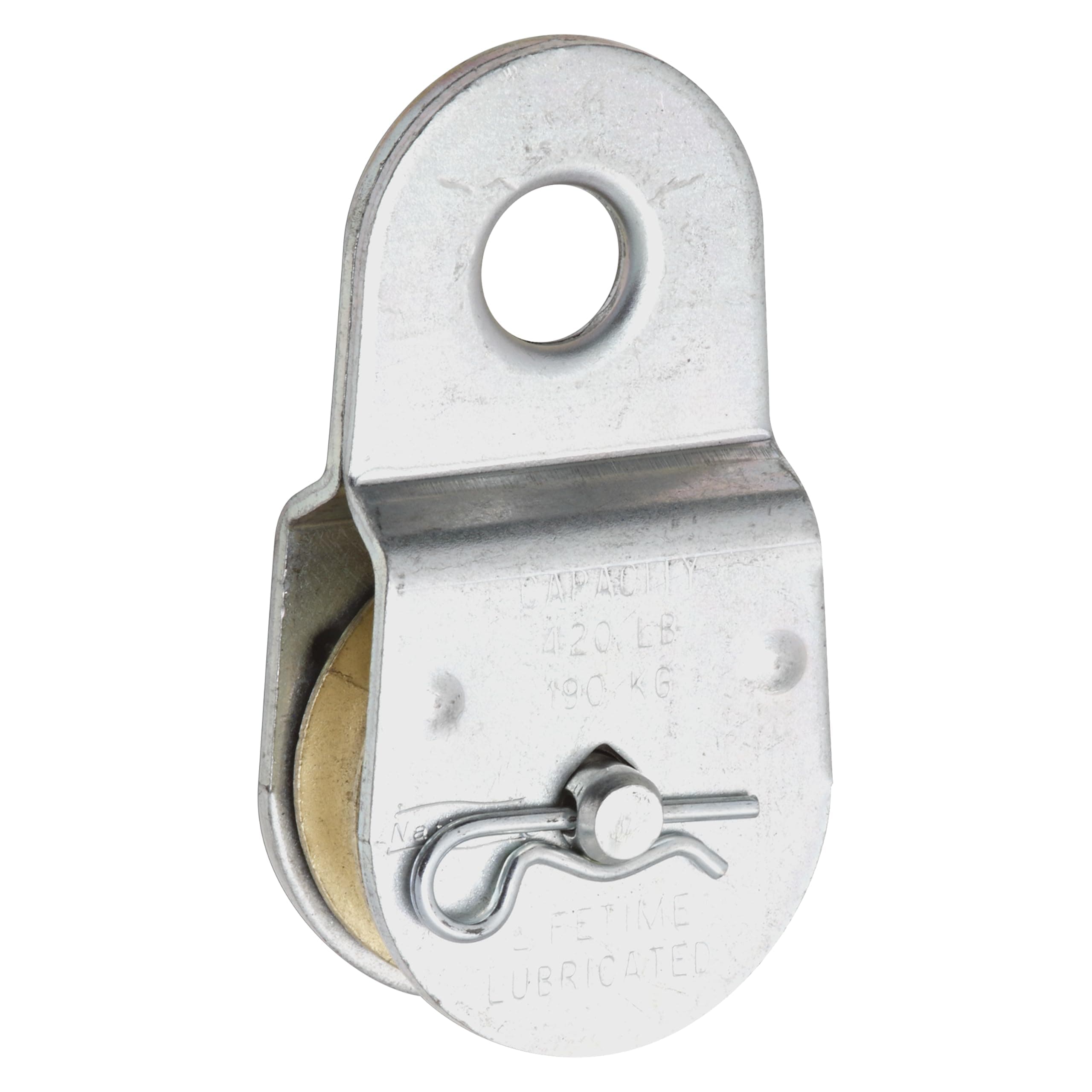 N195-800 Fixed Single Pulley in Zinc Plated, 1-1/2"