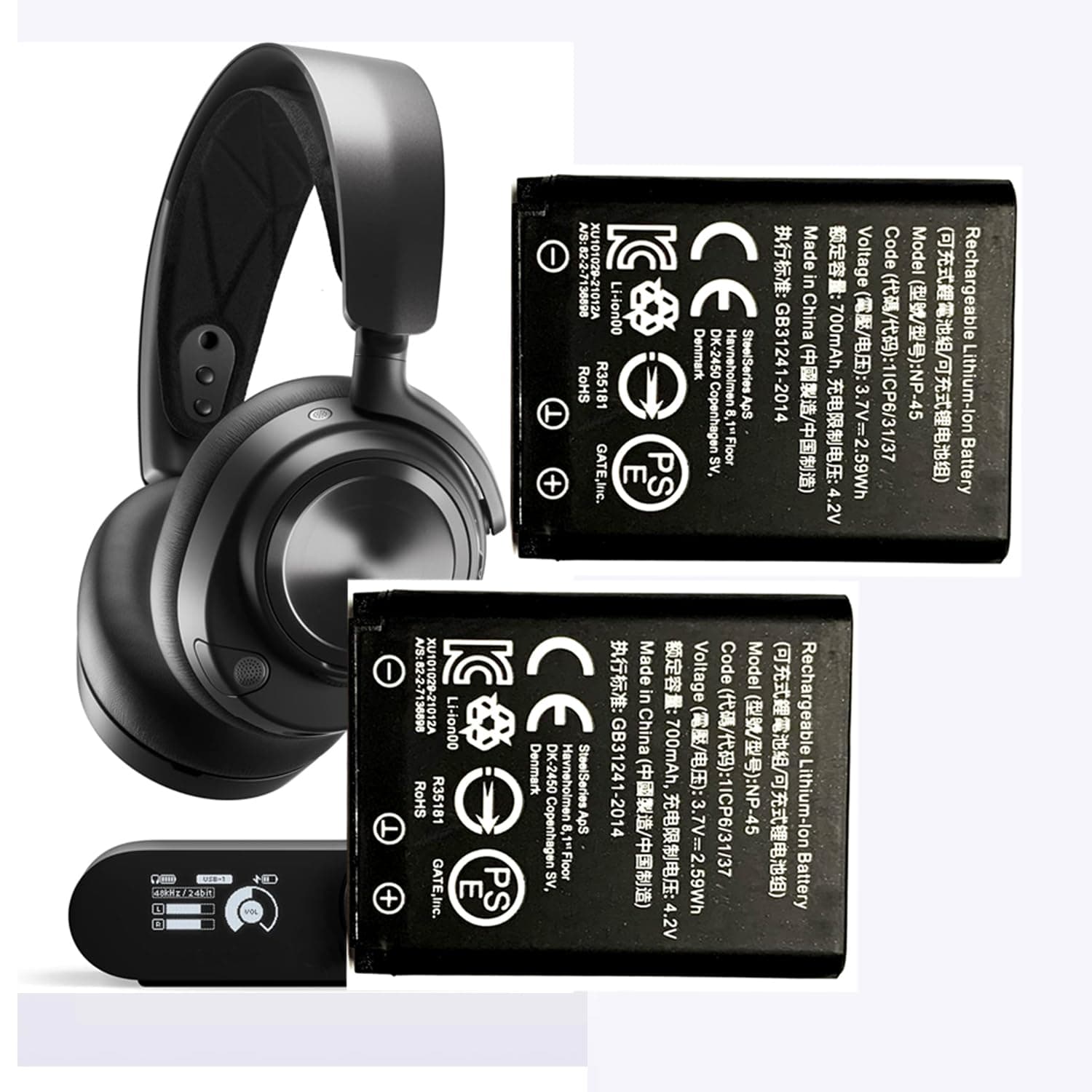 𝟮𝟬𝟮𝟲 𝗡𝗲𝘄 𝗨𝗽𝗴𝗿𝗮𝗱𝗲𝘀 NP-45 Battery Replacement for Steelseries Arctis Nova Pro Wireless Headset, for Arctis Nova Pro Wireless Headset for Xbox,for PlayStation 2-Pack