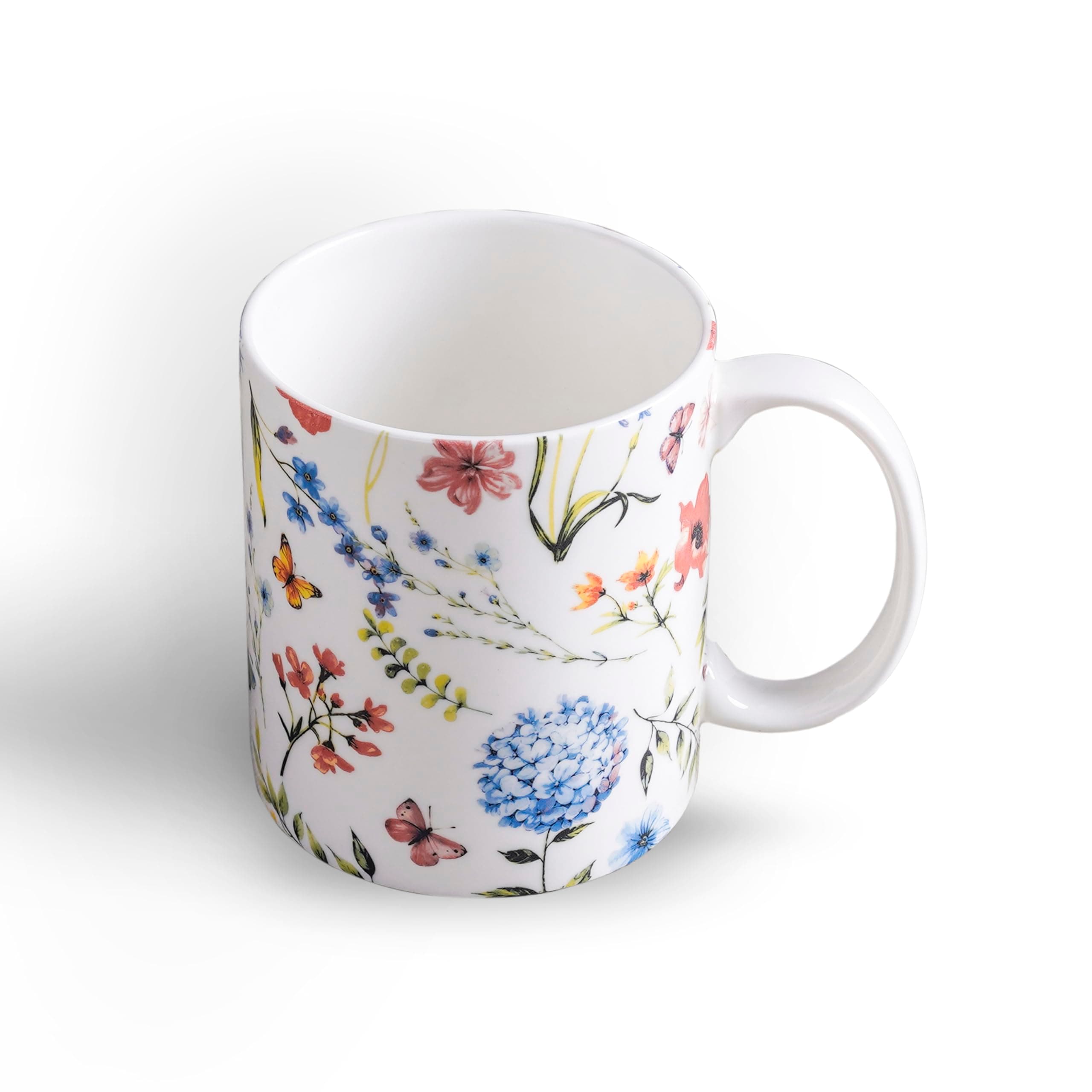 Maison d' HermineJust Florals Fine Bone China Coffee Mug with Handles for Hot Beverages - Coffee Cappuccino Latte| Cocoa Tea Perfect for Home Gifts (Poppies Always, 15 Ounce)