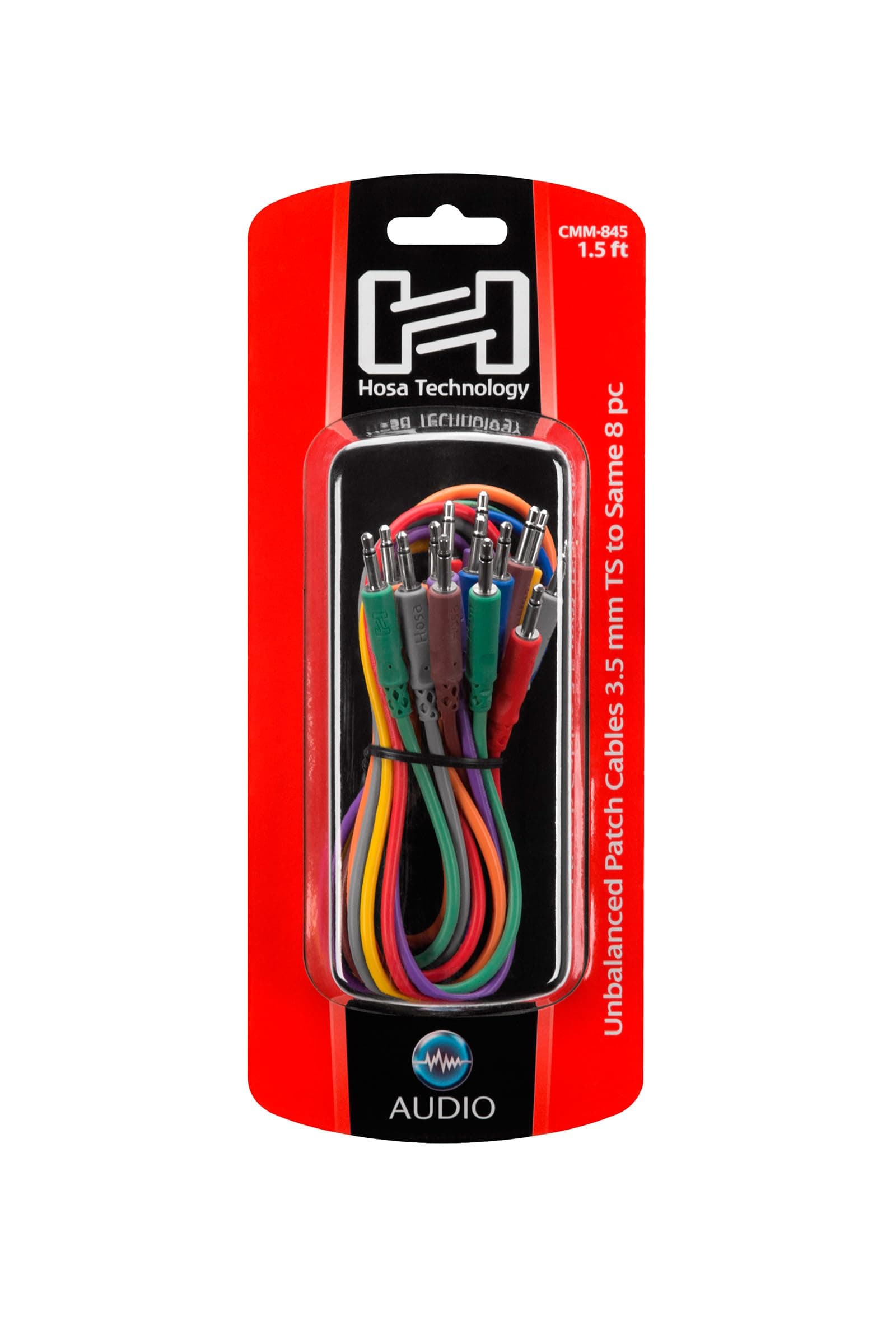 HOSA CMM-845 3.5 mm TS to 3.5 mm TS Unbalanced Patch Cables, 1.5 Feet