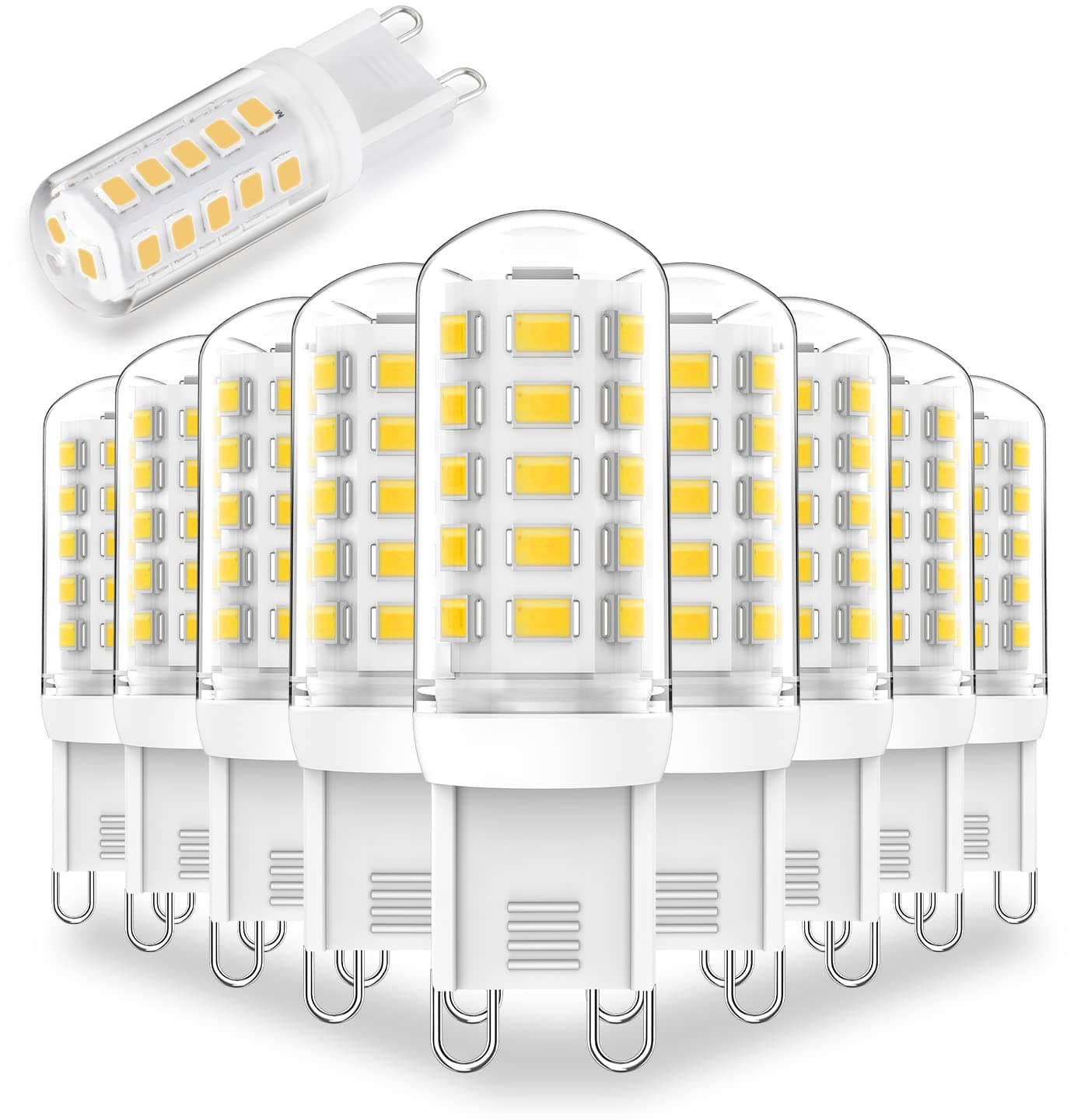G9 Dimmable LED Light Bulb 3W Daylight White 6000K,40W 60W Halogen Equivalent, G9 Bulb 350 LM AC 120V for Chandelier Wall Pendant Ceiling Lighting Lamps No-Flicke,10-Pack