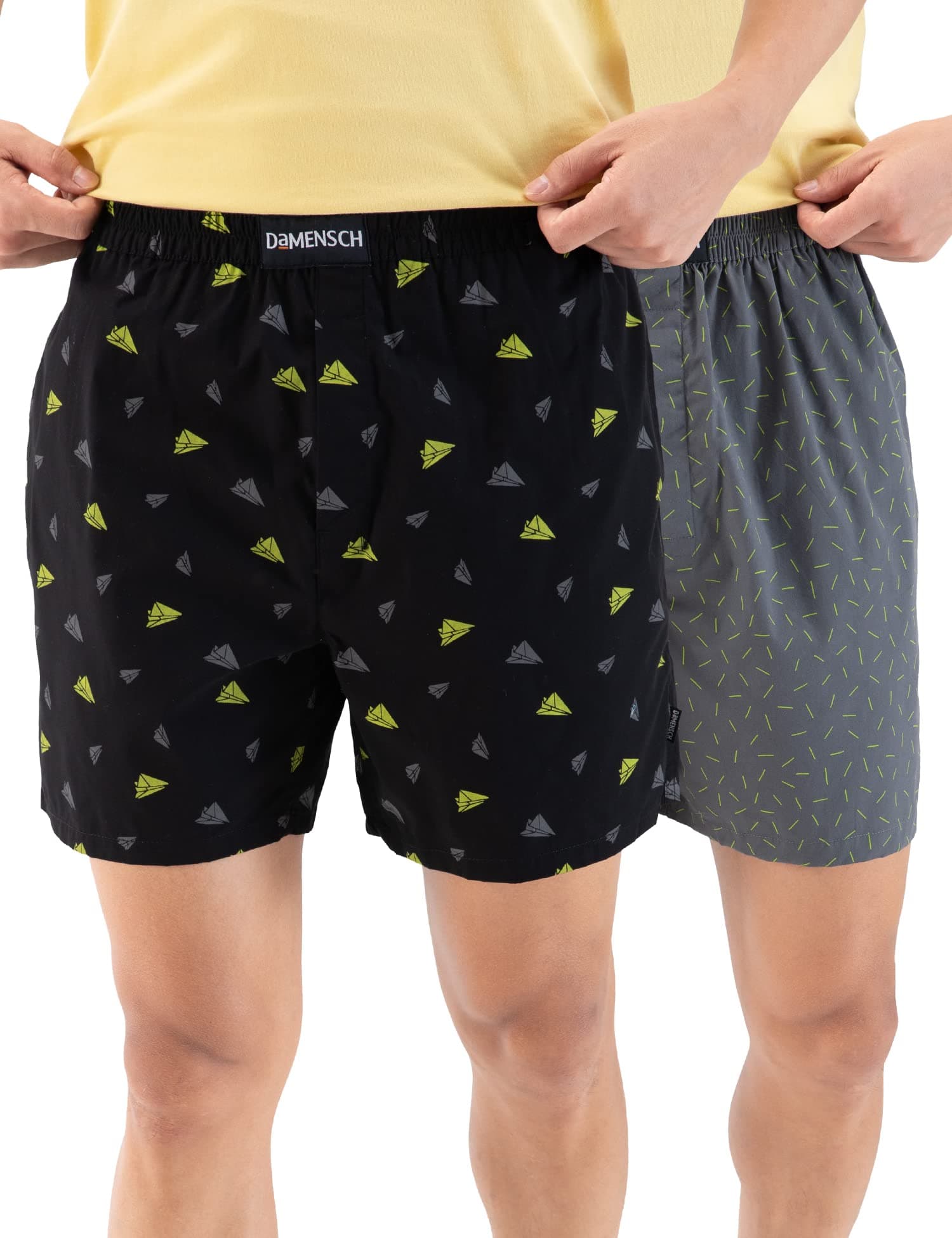 DAMENSCHGift Box Boxer Shorts Regular Fit 100% Cotton Inner Boxer Back Pocket Breathable Super-Soft Anti-Bacterial Microfibre Waistband Ultra-Light Innerwear for Men