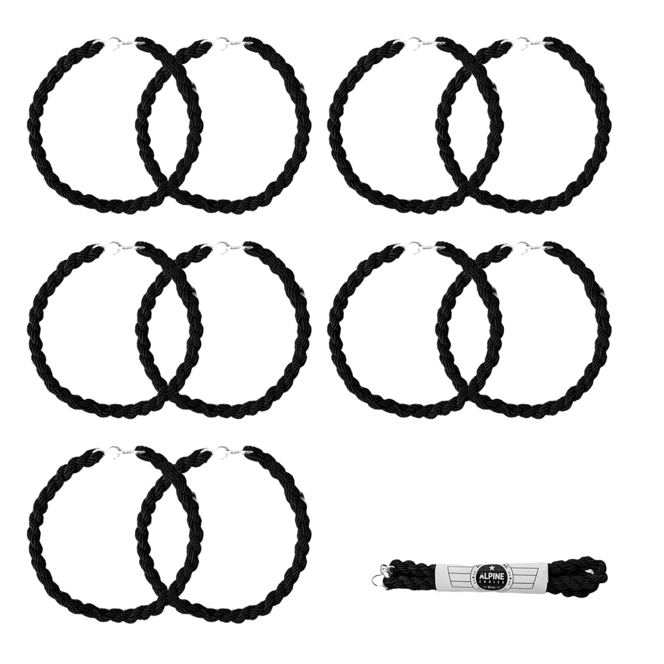 Alpine Choice 5 Military Boot Bands/Blousing Straps - USMC, Navy, Army, Air Force Elastic Garters (10 black pieces) | (Black)