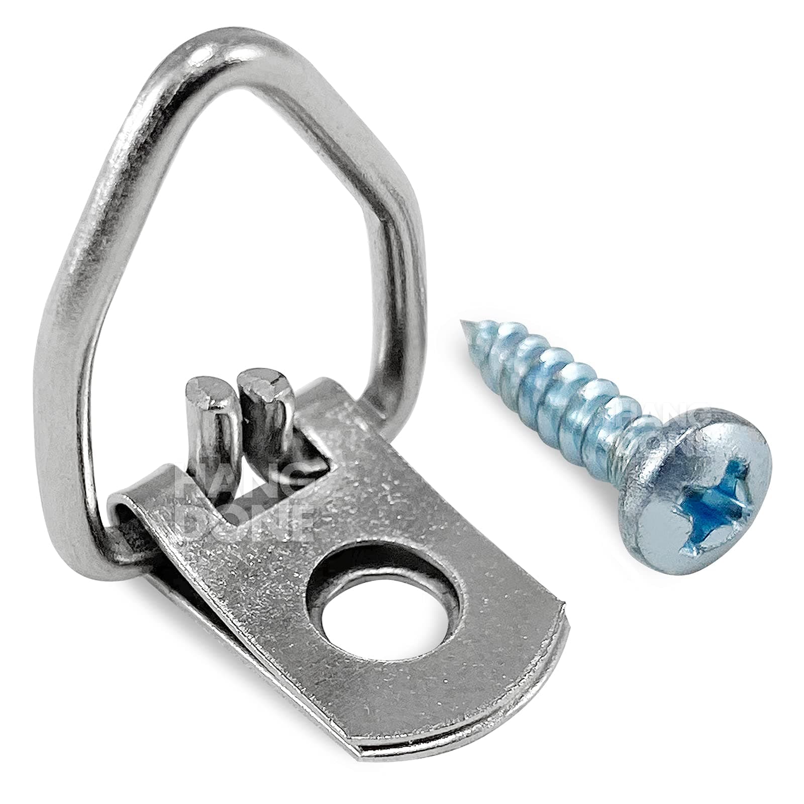 HangDone D Ring Picture Hangers 50-Pack Heavy Duty with Screws and 25 Feet Wire