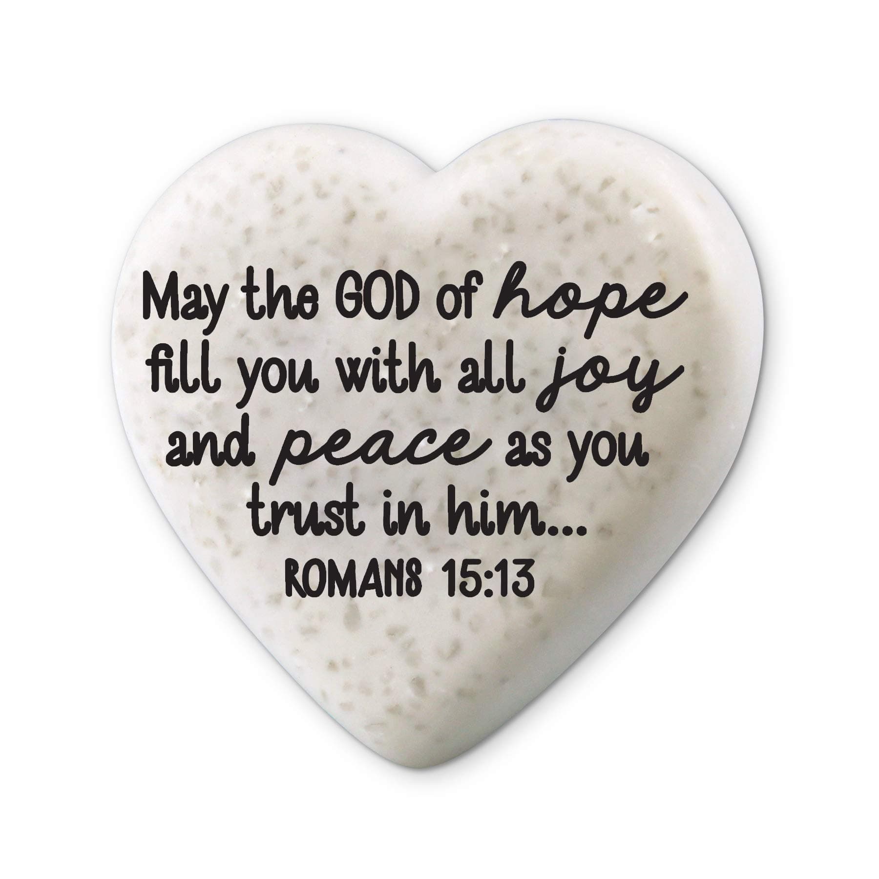 Lighthouse Christian ProductsJoy and Peace Scripture Heart 2.25 x 2.25 Cast Stone Plaque