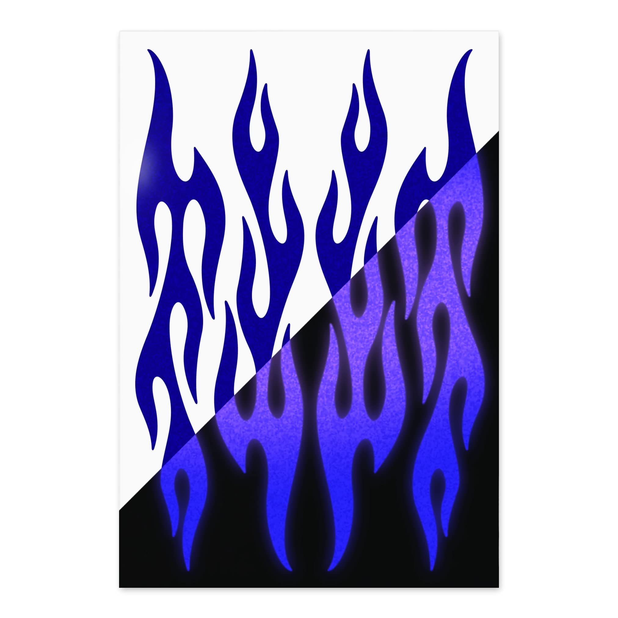 Reflective Decals Flames Set – Retro Fire Safety Sticker Kit – Flame Reflector Stickers - Seward Street Studios (Purple)