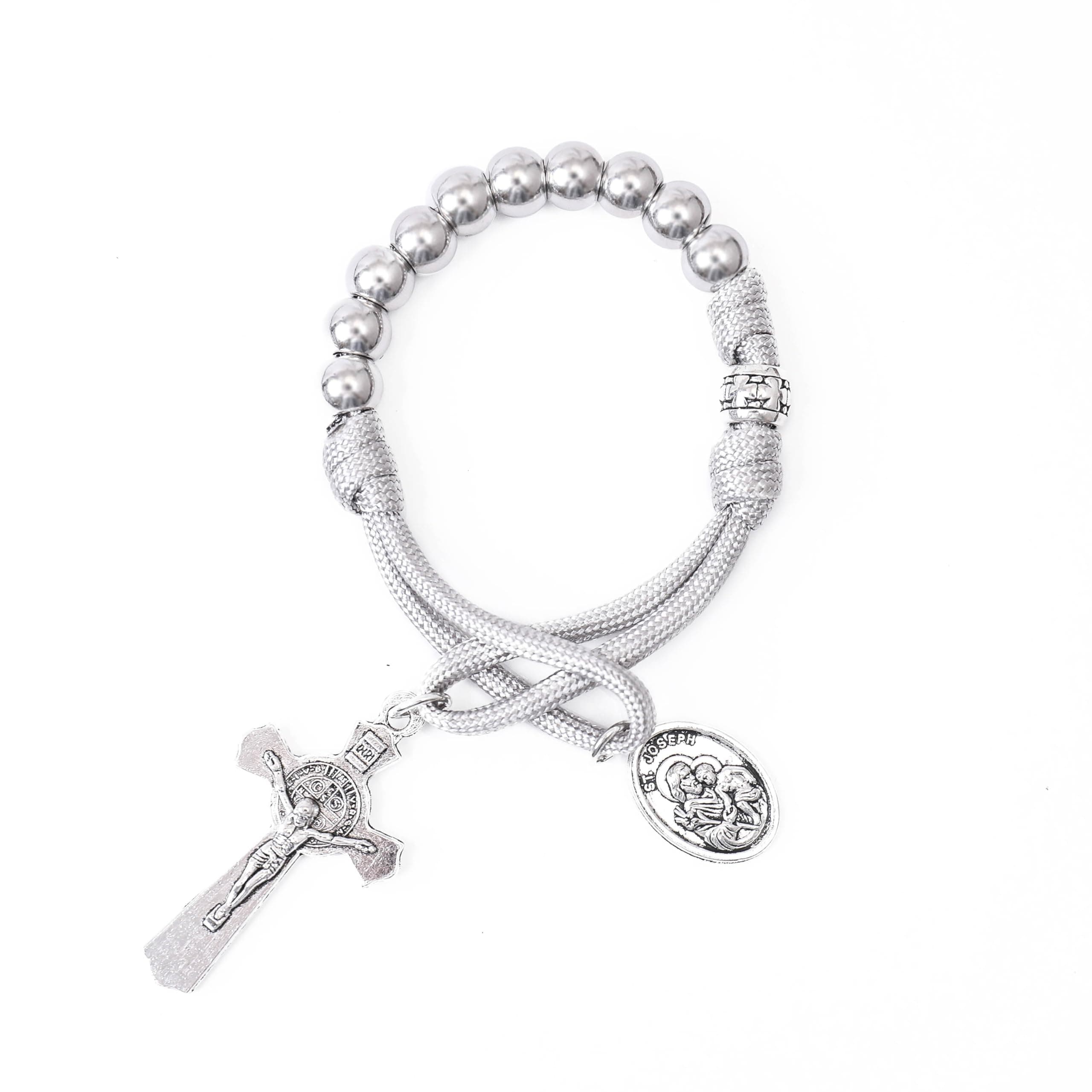 Grey Beads Grey Paracord Rosary