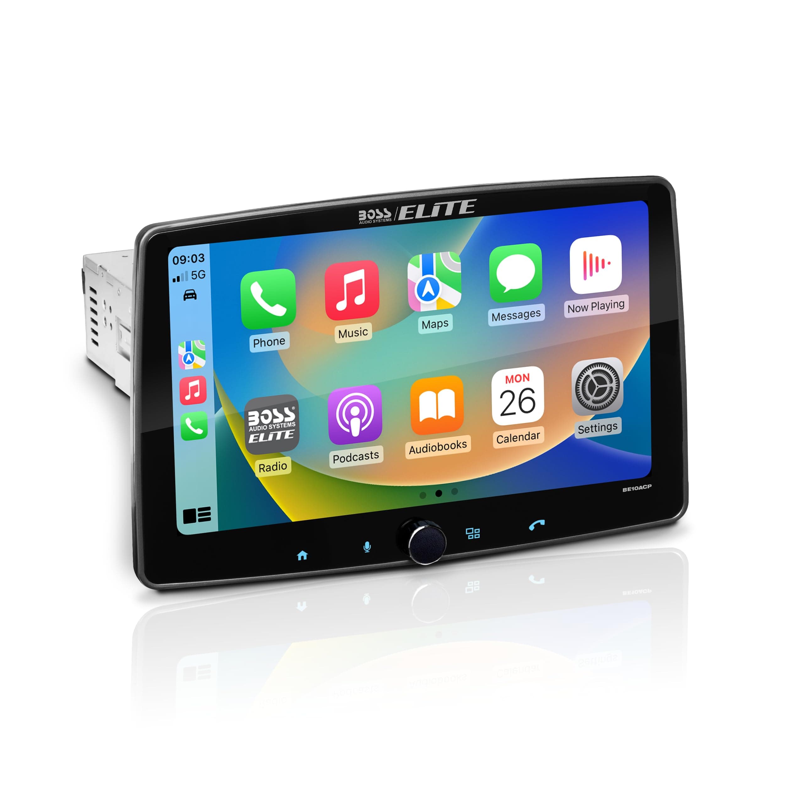 BOSS Audio Systems Elite BE10ACP Car Stereo System, Apple CarPlay, Android Auto, 10.1 Inch Single Din, Touchscreen, Double DIN Conversion Brackets, Bluetooth Head Unit, No CD Player