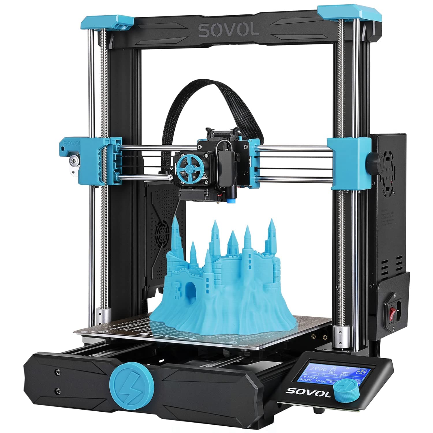 Sovol SV06 3D Printer, 300°C High Temperature Printing, 25-Point Automatic Leveling, PEI Spring Steel Magnetic Plate Foam, High Precision Dual Z Axis, Power Outage Recovery, 32-bit Silent Board, 96%