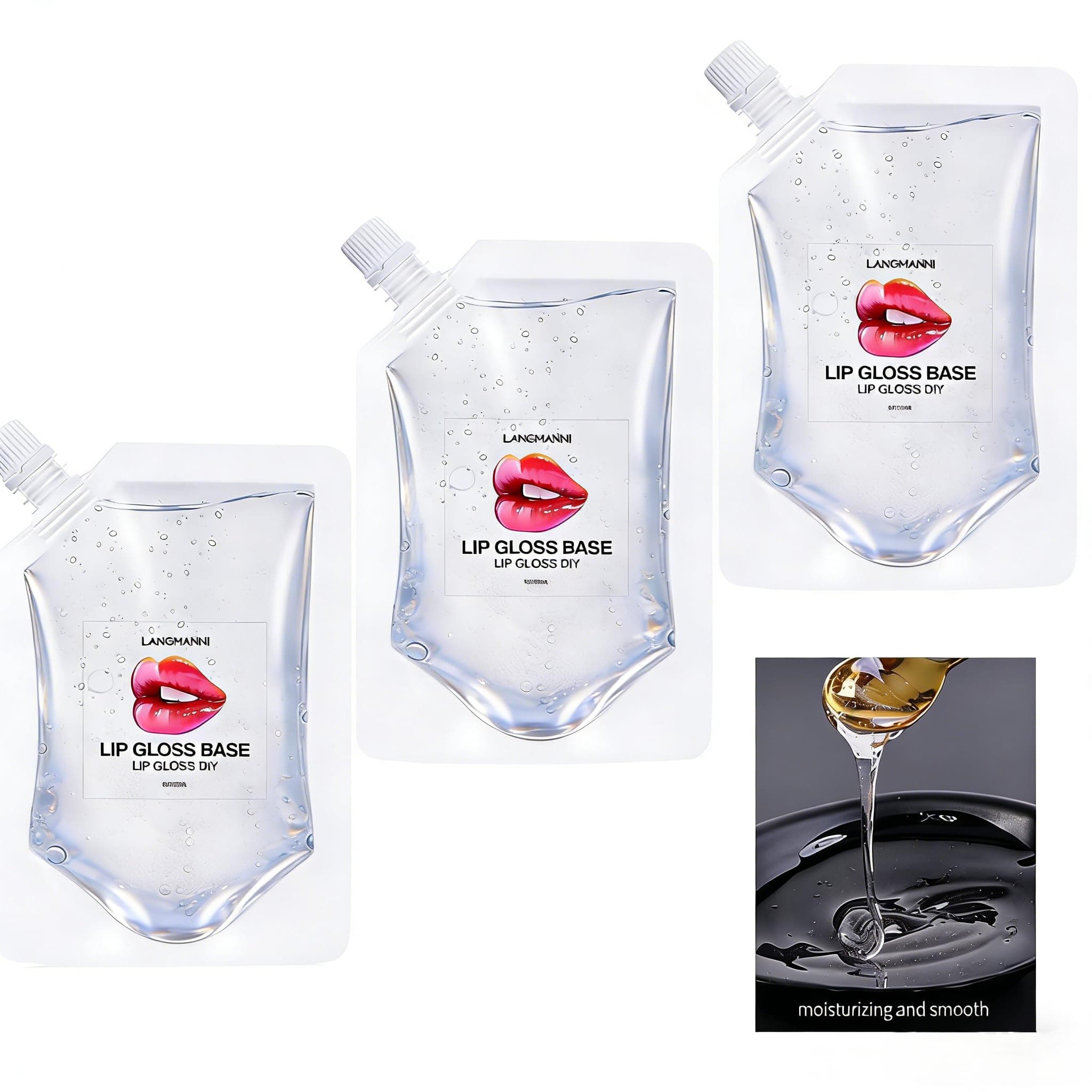 Lip Gloss Base 150ML, Clear Moisturizing Versagel Base Gel for DIY Handmade Lip Gloss Lipstick, Ingredient Safety - 5.07oz (3 Pack x 50ML)