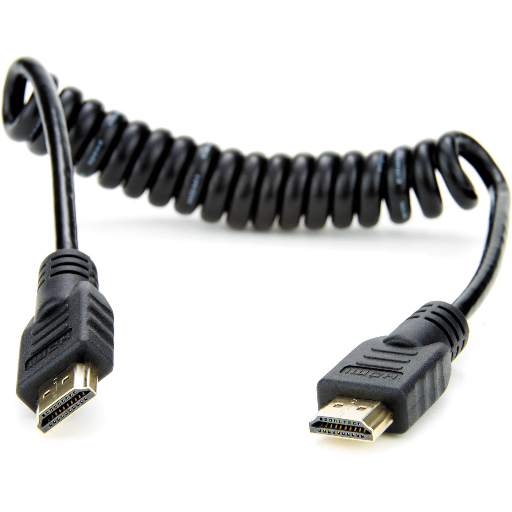 ATOMCAB010 HDMI Spiralkabel (Full HDMI auf Full HDMI), schwarz, 0.5 Meters