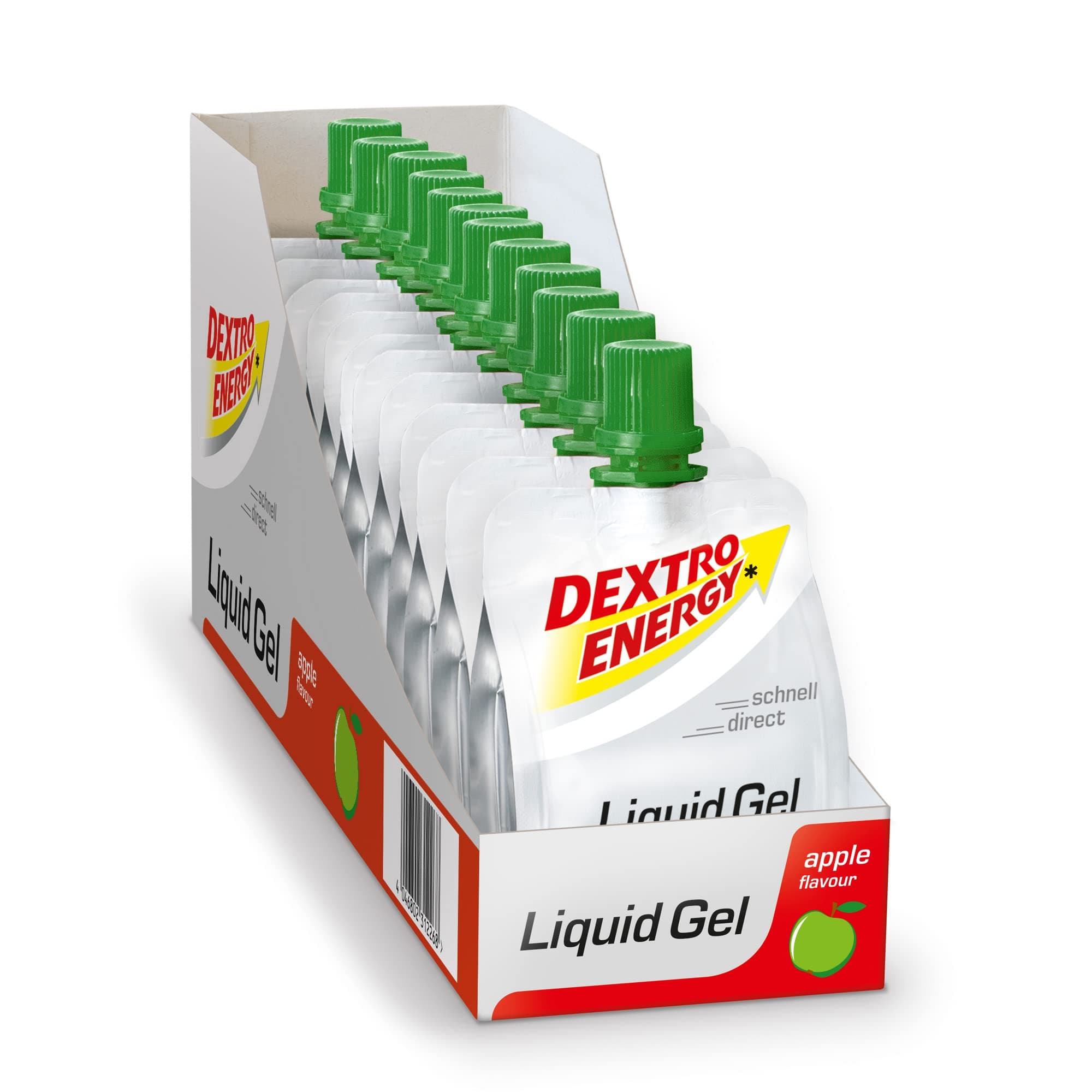 DEXTRO ENERGY Liquid Gel Apple - 12 x 60 ml (Pack of 12) - Glucose Concentrate of Quickly Available Carbohydrates, Energy Gel, with Apple Flavour, Energy Bar Alternative, for Endurance Sports