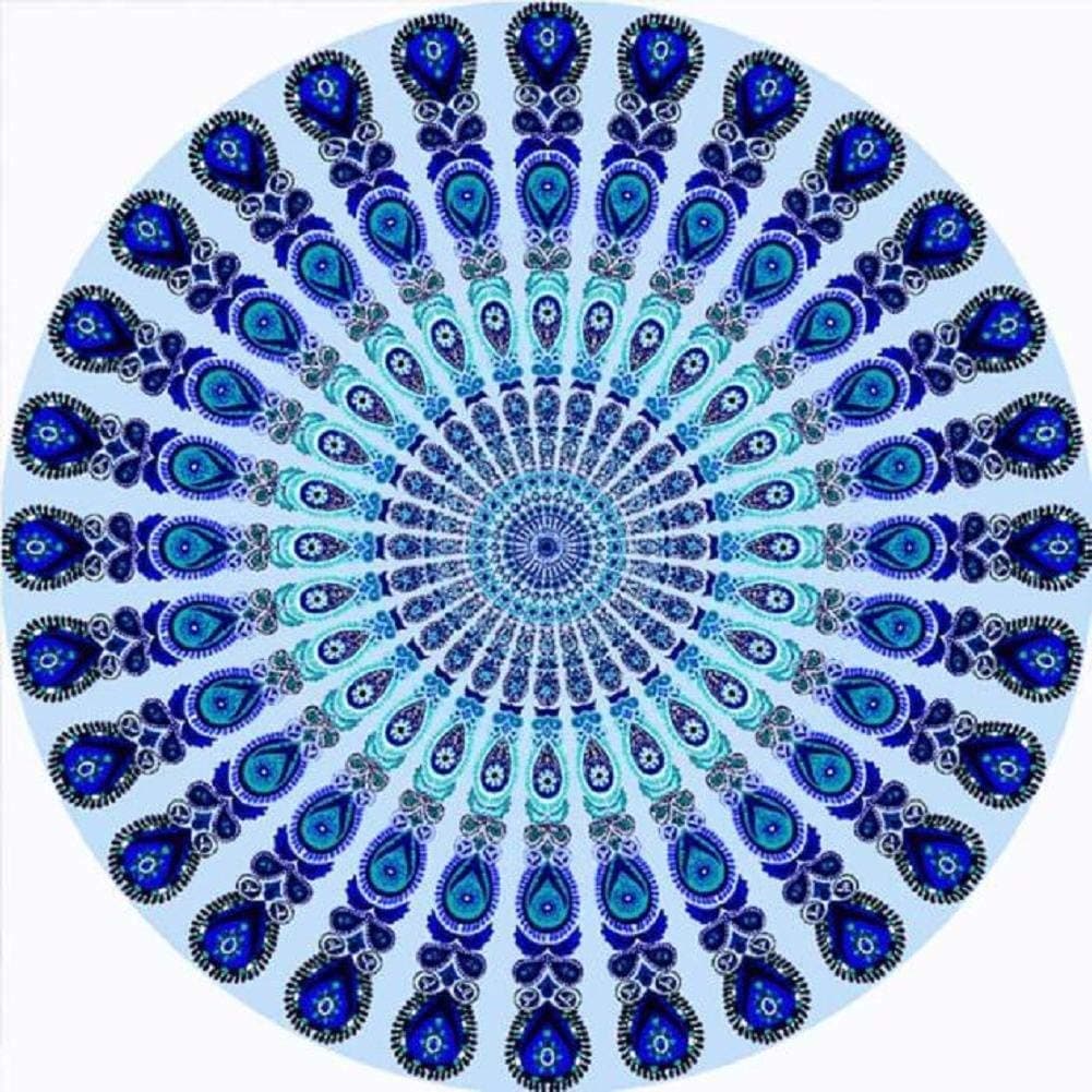 Chiffon Round Beach Pool Home Shower Towel Blanket Table Cloth Yoga Mat (M)