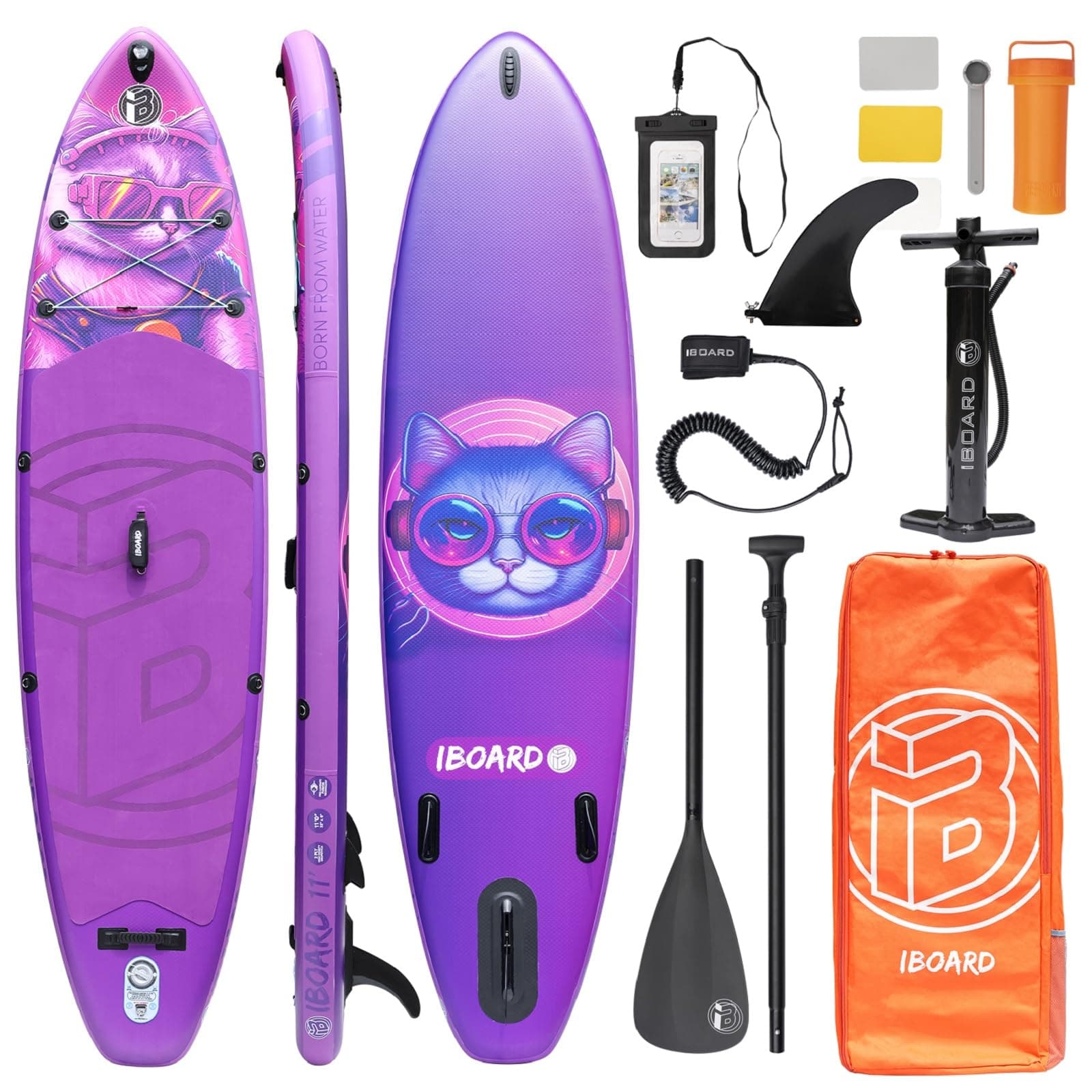 iBOARD Inflatable Paddle Board |SUP Board Stand Up Paddleboarding| 11′×32″×6″ Thick|All Accessories Inside