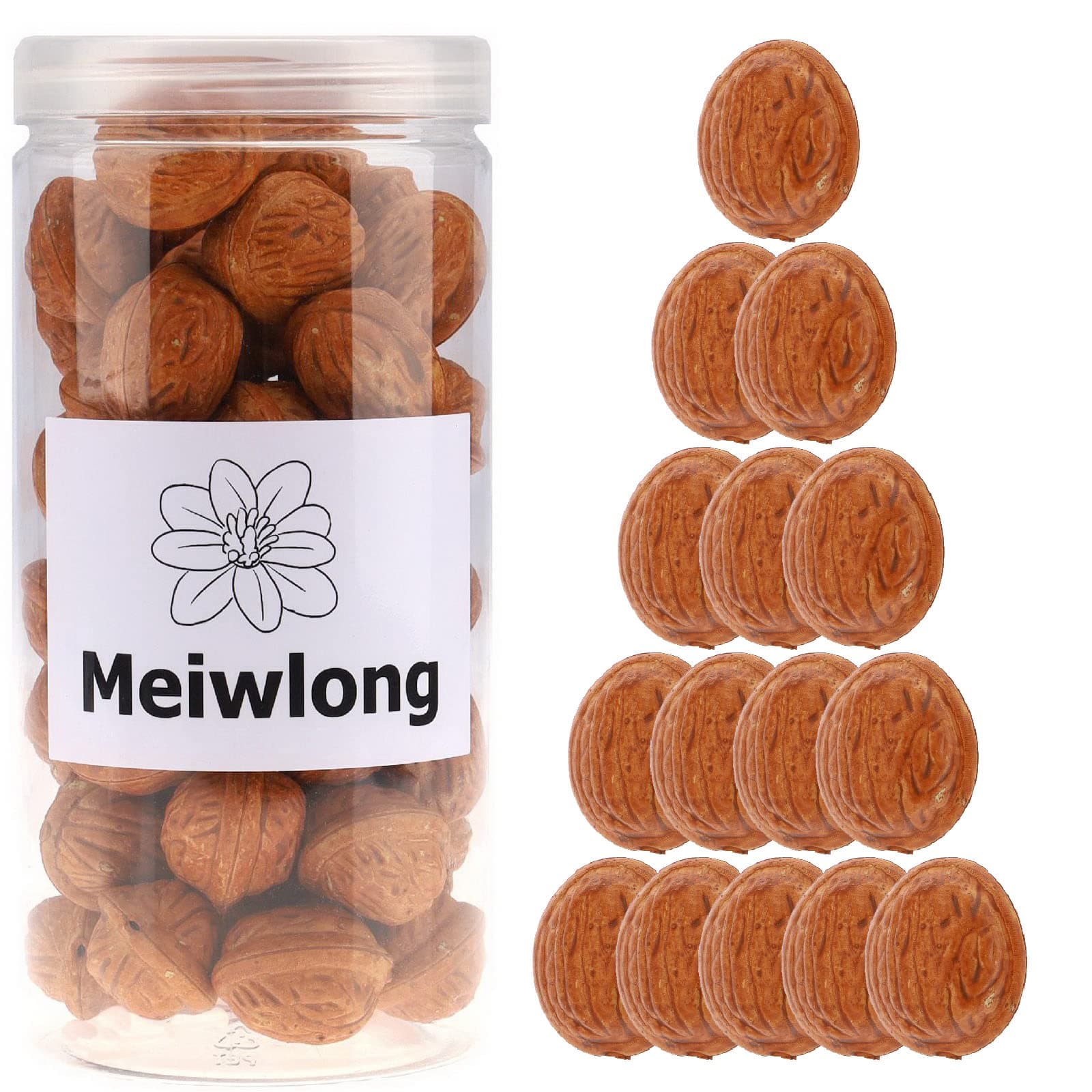 30 PCS Fake Walnuts Model Artificial Nuts Lifelike Home Vase Filler Decoration Thanksgiving Christmas Tree Fall House Kitchen Ornament Harvest Party Photography Props