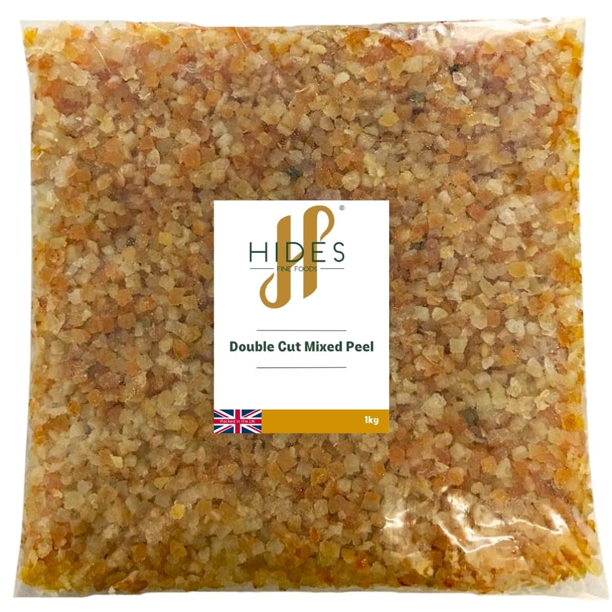 Hides Fine Foods - Double Cut Mixed Peel 1kg - GMO Free - Suitable for Vegetarians - Baking - Desserts - Decorating - Cakes - Cookies - Tart - Mincemeat - Mince Pies - Panettone - Christmas Cake