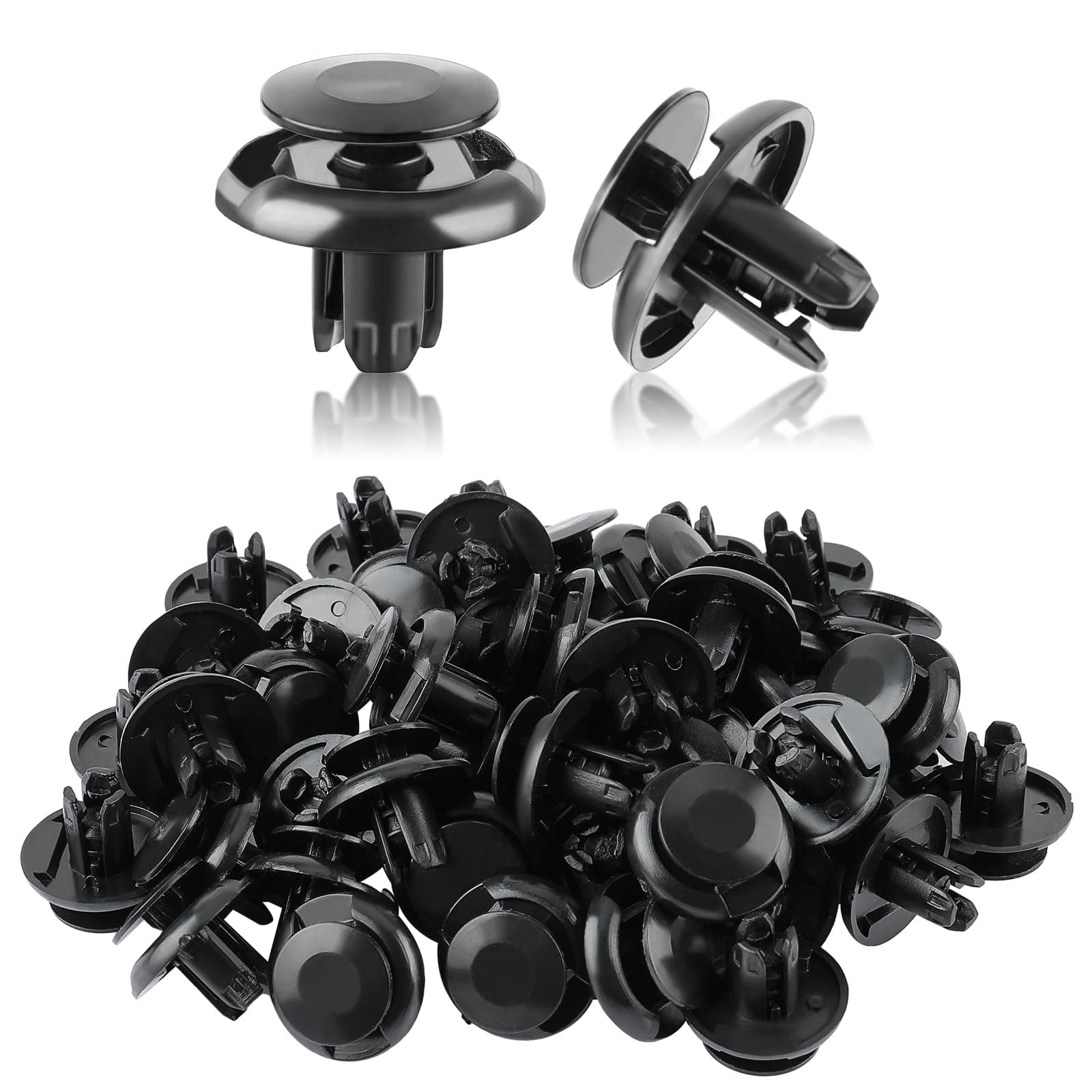 MOTOALL Nylon Front Fender Liner Trim Panel Bumper Shield Retainer Fastener Rivet Push-Type Clips for 8mm Hole Honda Acura 91512-SX0-003 (100pcs)