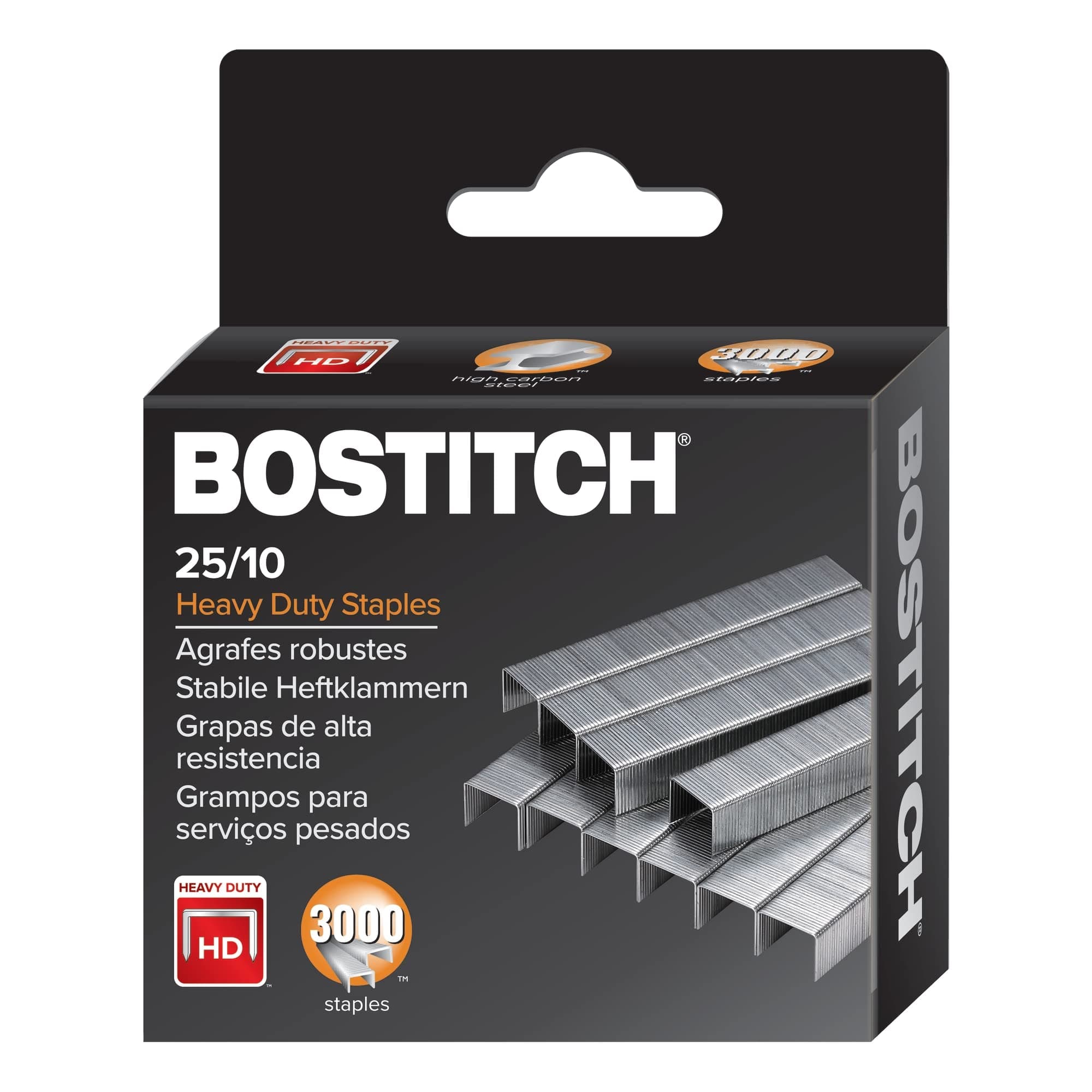 "Bostitch 25/10 High-Capacity Staples, 3/8"" Leg Length, 3000/Box (1962)", silver