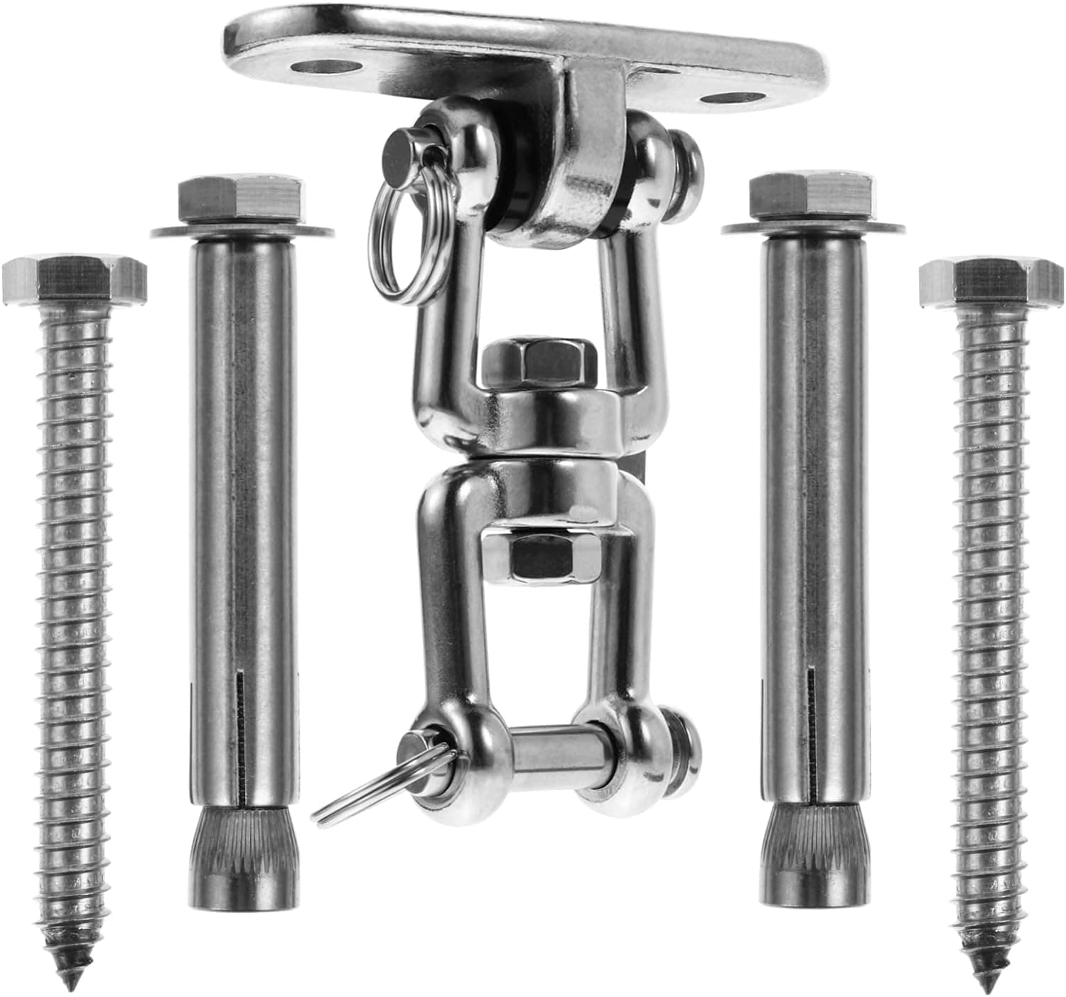 KASTWAVE Hammock Hanging Kit, 360°Rotating Heavy Duty Capacity Ceiling Hook, Stainless Steel Hammock Chair Hanging Kit & Swing Ceiling Hook Snap for Hammock Chair Stand, Seat, Tree, Yoga, Gym