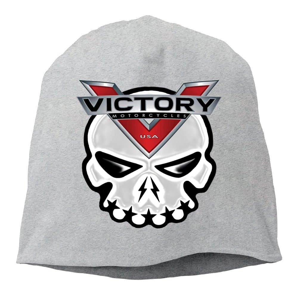 Victory Motorcycles Skull Logo Slouch Beanie Skull Cap Hat Ash