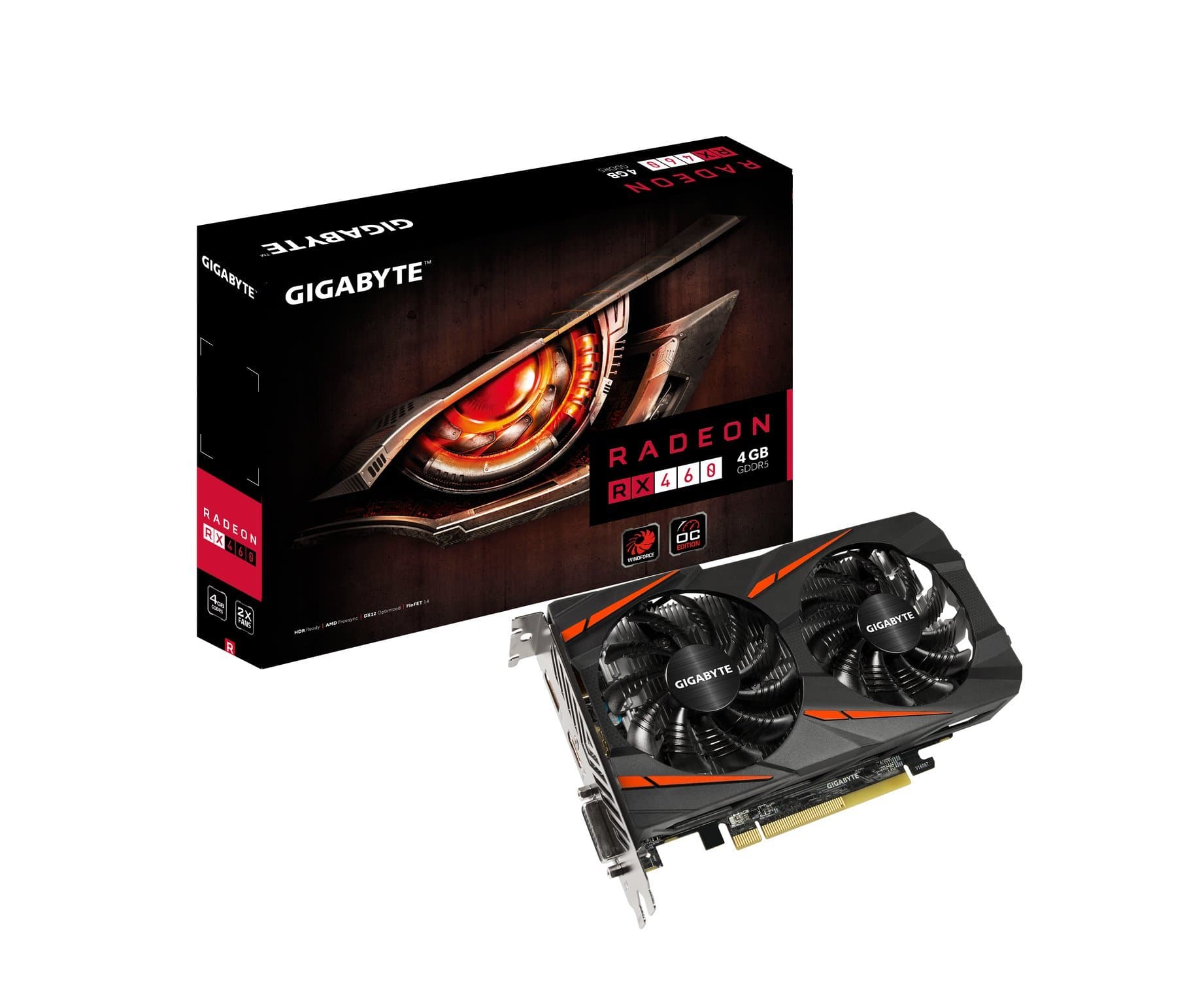 GIGABYTE Radeon Rx 460 Windforce OC 4GB GDDR5 Graphics Cards (GV-RX460WF2OC-4GD)