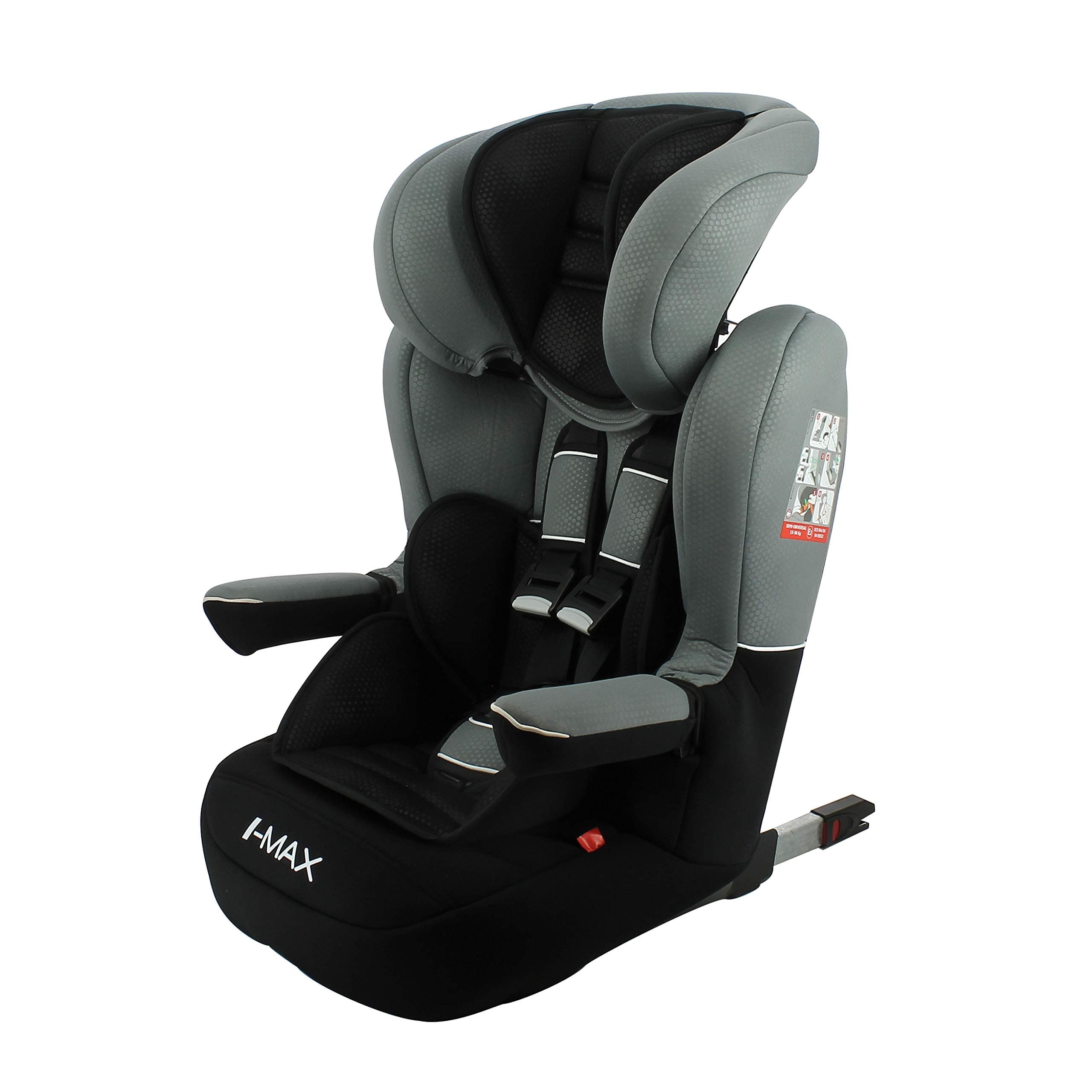 IMAX isofix car seat, Group 1/2/3 (9-36kg) with Side Protection - Nania Luxe (Grey)