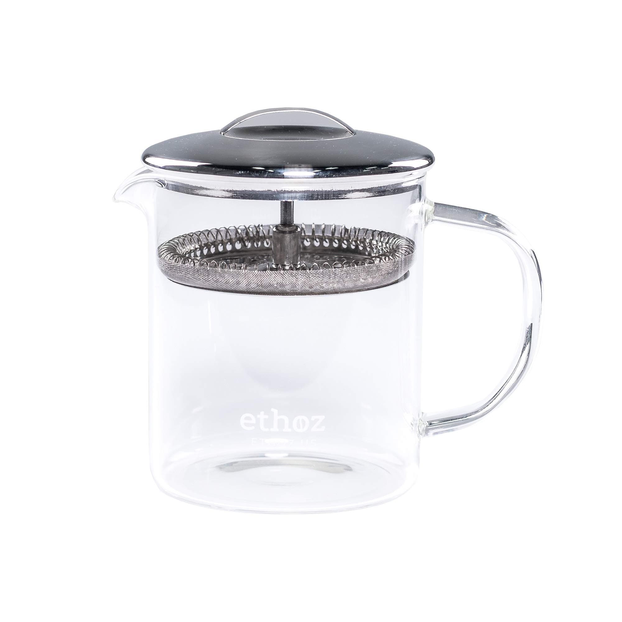 - Ethoz® by Planetary Design Glass Tea Brewer – Premium Loose-Leaf Infuser, Borosilicate Chamber, Stainless Steel Strainer, 14 fl.oz. / 400 mL, Minimalist Design, Sustainable & Easy to Clean
