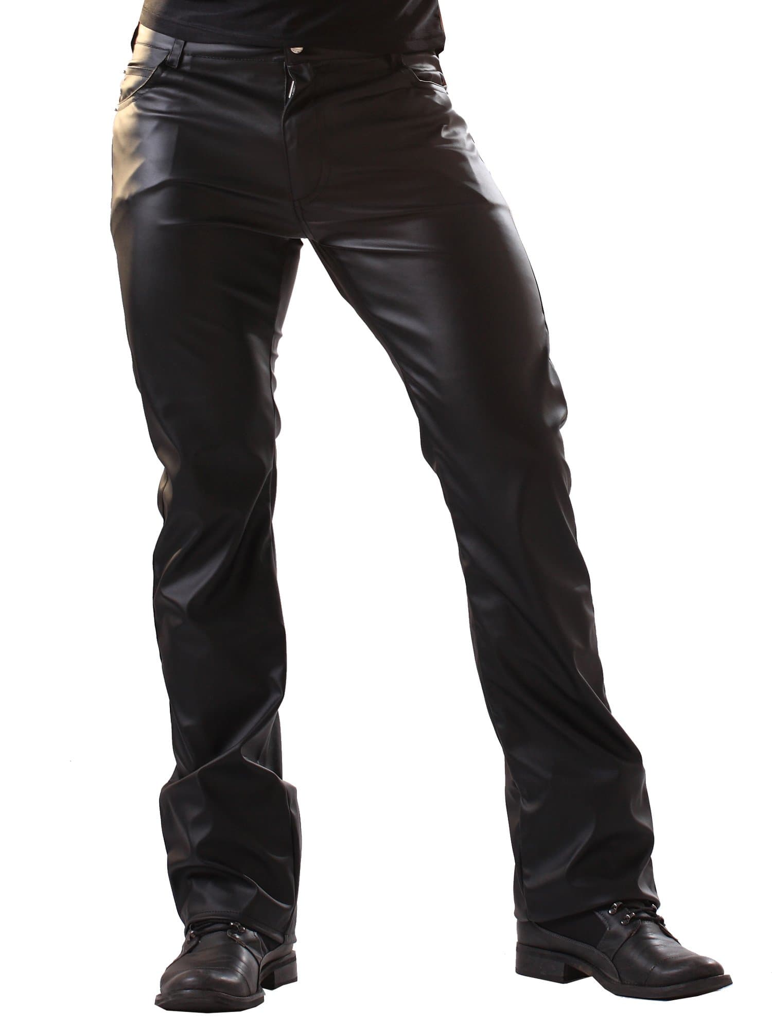 Honour Men's Jeans in Leather Look Black