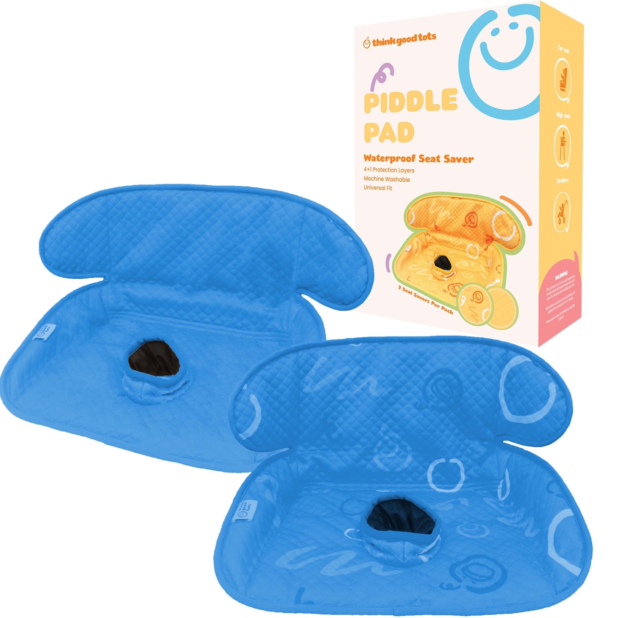 - Piddle Pad 2-Pack, Potty Training Car Seat Protector, Waterproof Toddler Car Seat Cover & Stroller Protector, Machine Washable, Anti-Slip, Universal Fit, Baby Essentials (Blue)