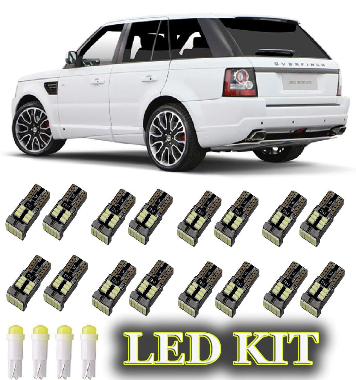 20 Piece kit > RANGE SPORT L320 2005 to 2013 LED INTERIOR KIT LIGHTS XENON WHITE > Nice upgrade for any Sport TD6 V8 4x4