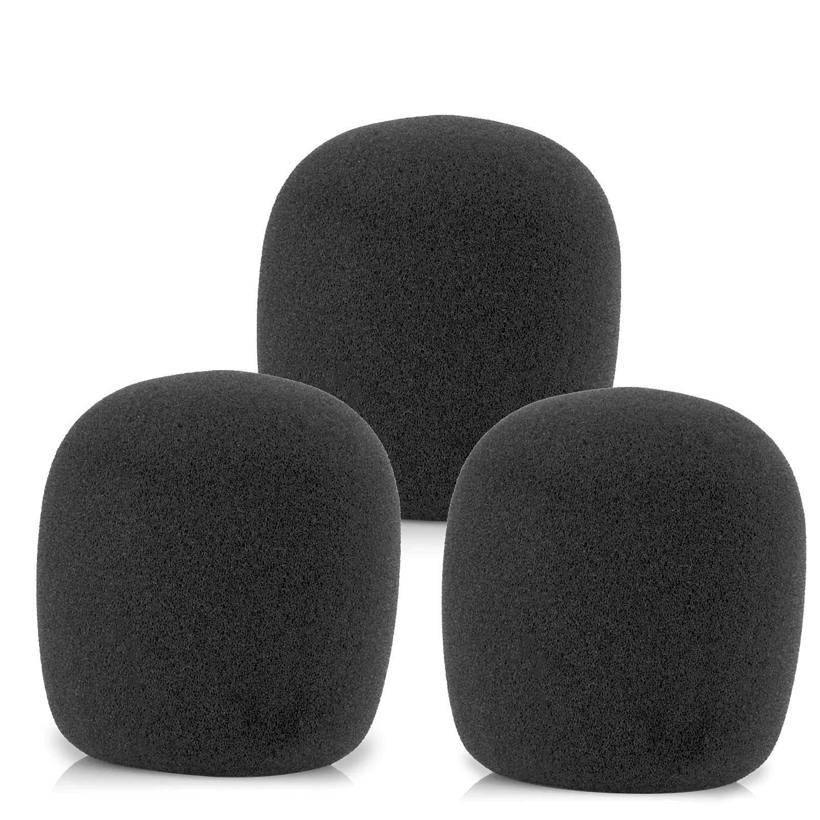 SM58 Windscreen, Mic Foam Replacement for Shure SM58 SM48 Vocal Microphone Pop Filter, Black Noise-cancellation Windsock Cover 3-pack - LEFXMOPHY