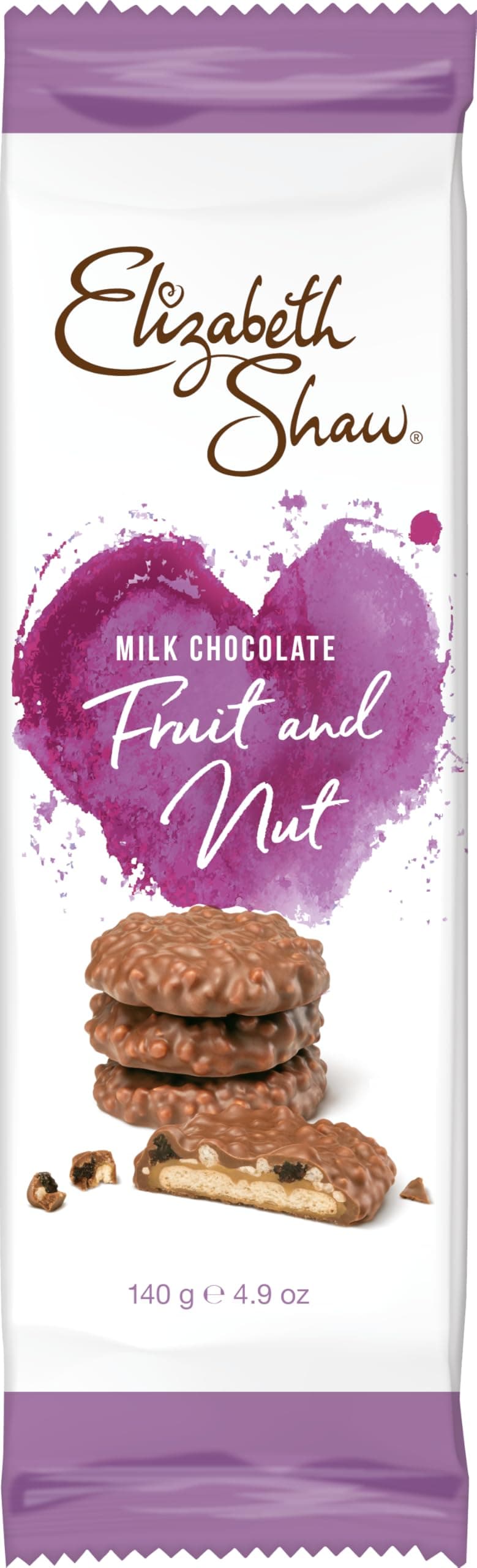 Elizabeth Shaw Milk Chocolate Fruit & Nut Biscuits - Crisp biscuit and chewy caramel topped with delicious raisins and hazelnuts - Premium Biscuits - Share - Treat