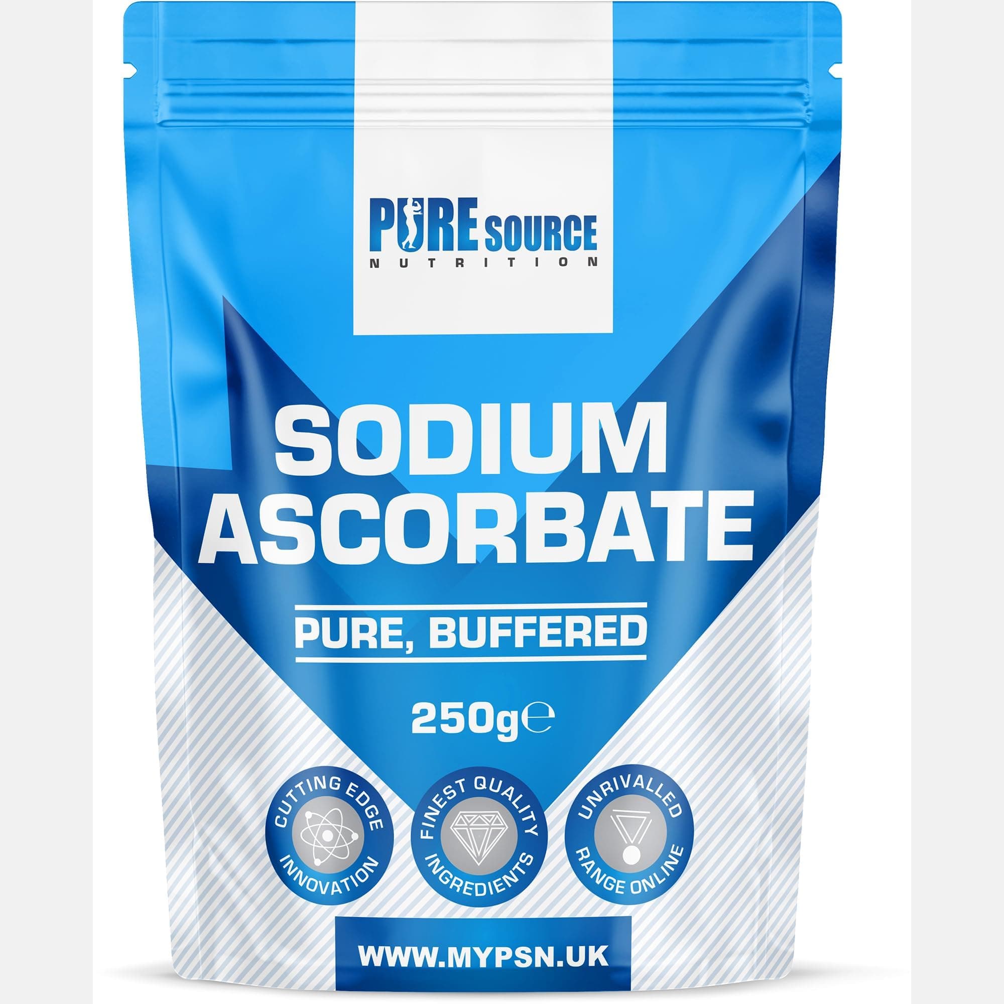 Pure Source Nutrition Pure Sodium Ascorbate Food Buffered Vitamin C L Ascorbic Acid Powder Food Grade 250g Vegan Supplements