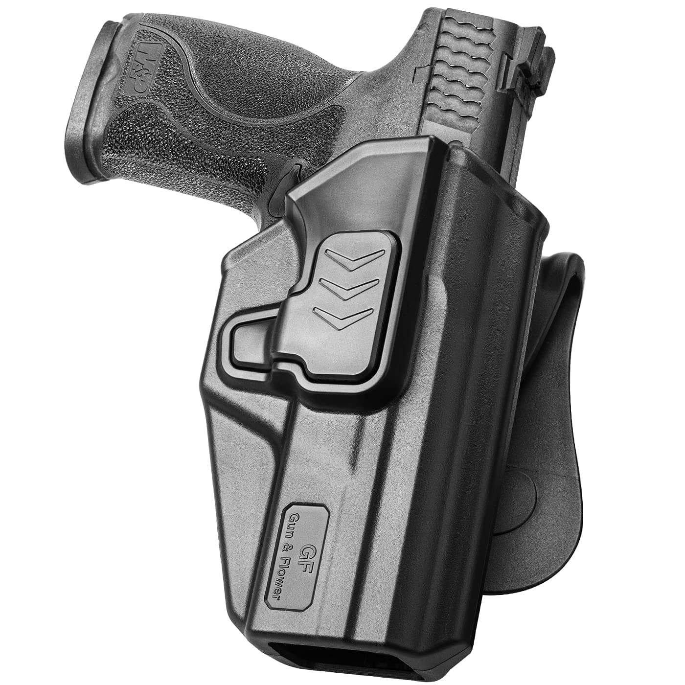 M&P 9MM Holster, OWB Paddle Holster Fit Smith & Wesson M&P 9MM/.40 M2.0 Full Size 4.25'', M2.0 Compact 4'' 3.6'', SD9 VE/SD40 VE, 360 Degrees Adjustable/Level II Retention, Right Hand