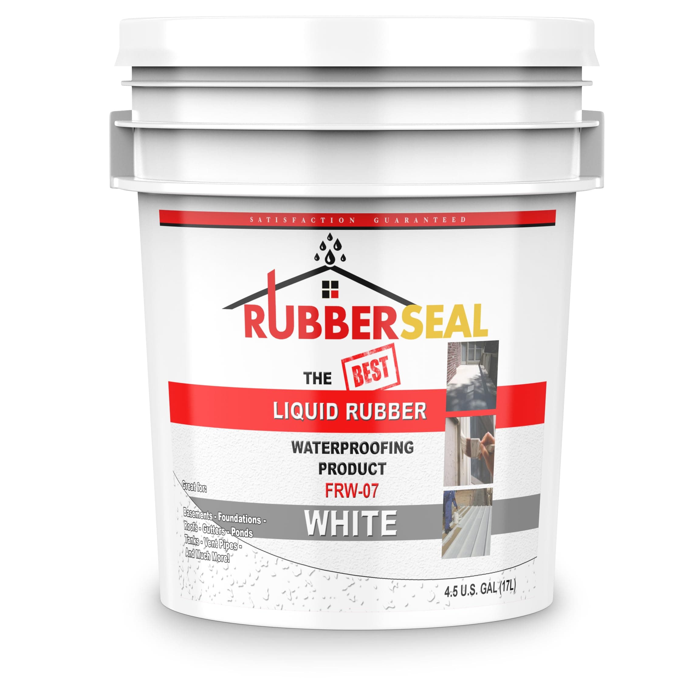 Liquid Rubber Waterproofing and Protective Coating, Rubberseal White (4.5 Gallons)
