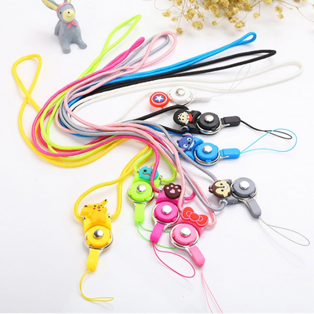 8 Pcs Universal Detachable Cell Phone Neck Lanyard, 20" Candy Color Neck Strap for Cellphone,ID Card Badge,Camera,iPod,Mp3,PSP,USB Flash Drive