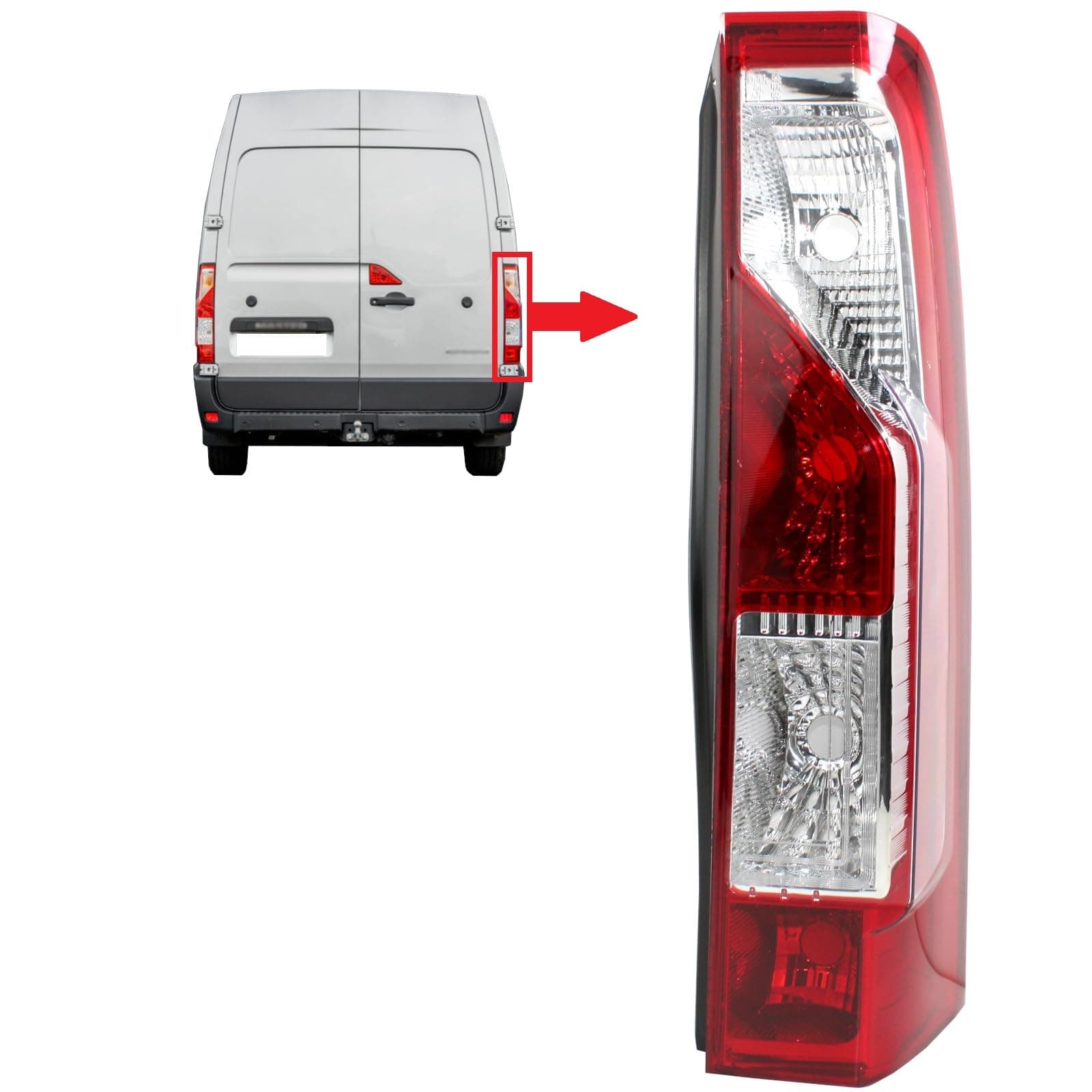 Rear Right Tail Light Lamp Lens For Renault Master Mk3 Vauxhall Opel Movano B Nissan NV400 265500023R 93197461 4419379 2655000Q0F