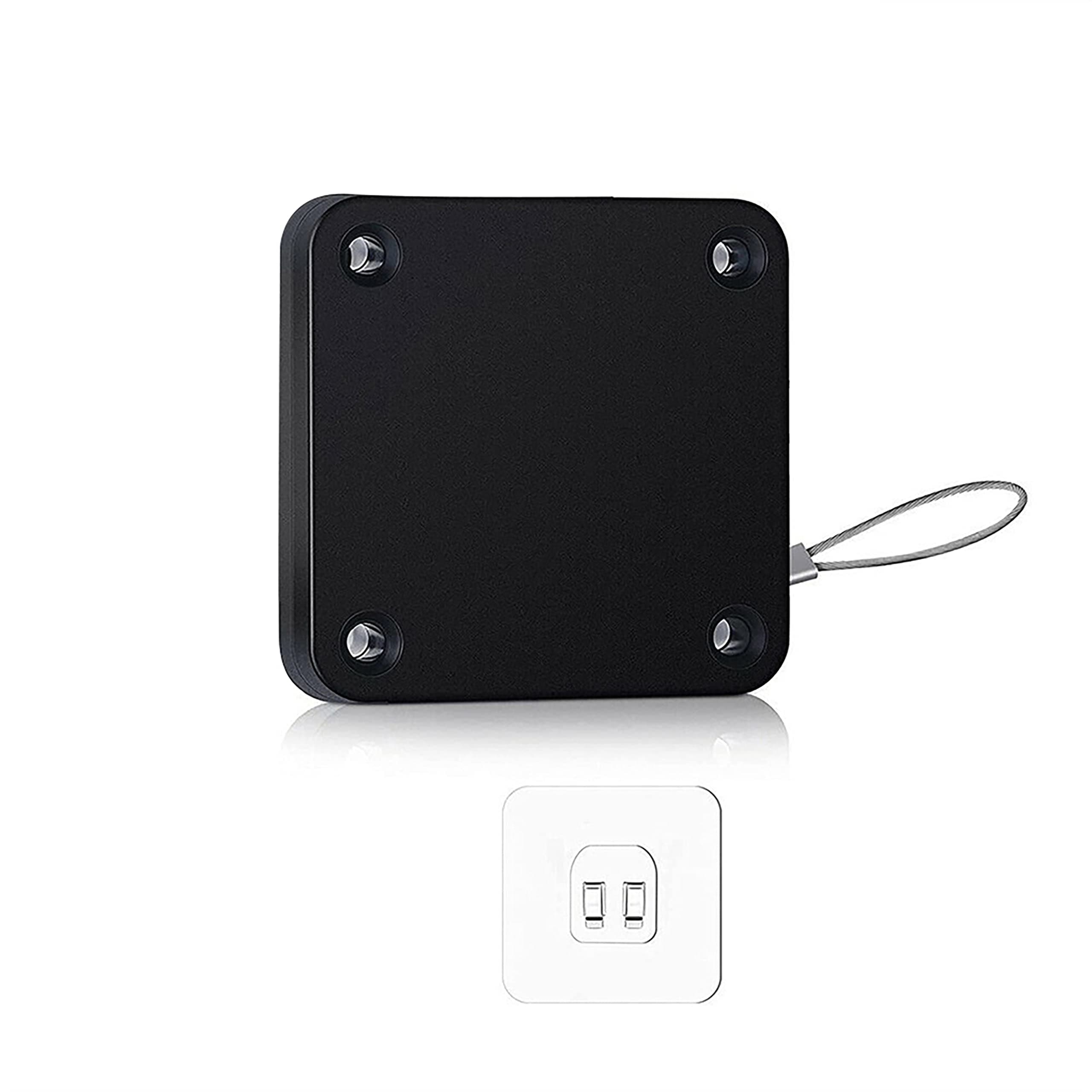 MeeTo Punch-Free Automatic Sensor Door Closer, Residential Sliding Screen Door Closer, Commercial Multifunctional Door Closser with Steel Drawstring, Black, (Pack of 1)