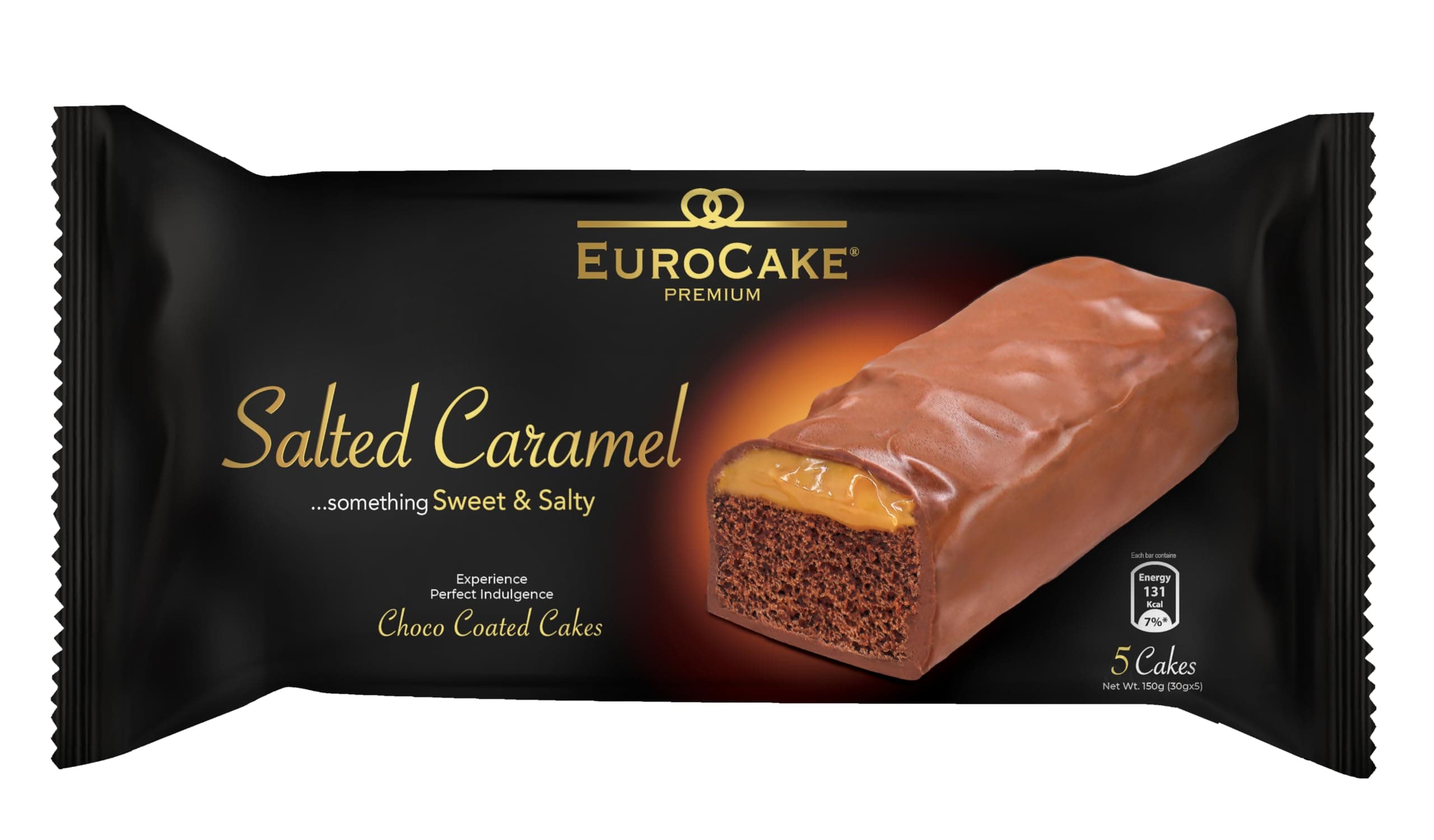Euro Cake Choco Coated Bar Salted CaRAMel 5Pc Over Wrapper