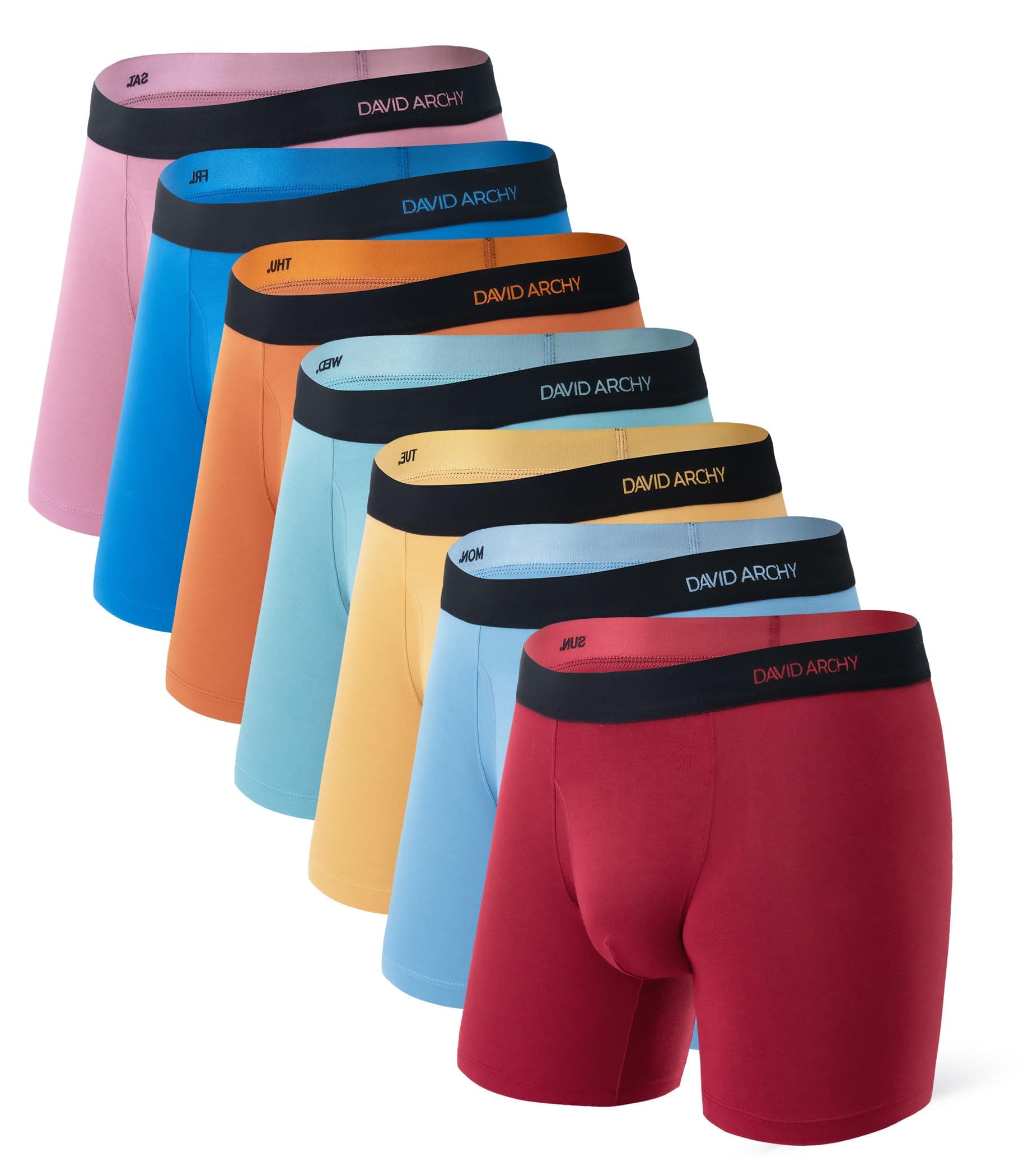 Mens Underwear Rayon Made from Bamboo 7-Pack, Wicking-Moisture & Cool Boxer Briefs with Support Fly Pouch
