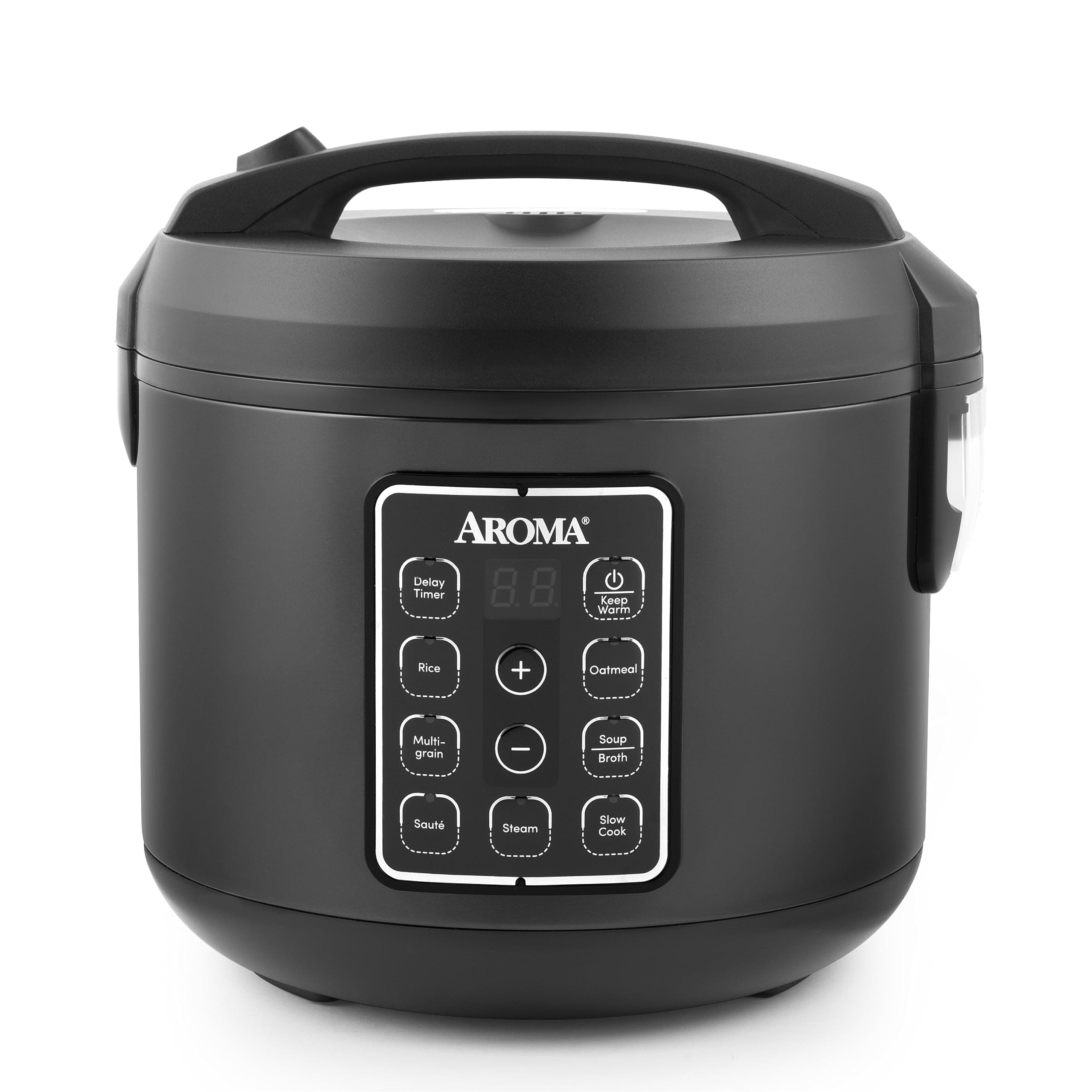 AROMA® Digital Rice Cooker, Multicooker, 6-Cup (Uncooked) / 12-Cup (Cooked), Steamer, Slow Cooker, Oatmeal Cooker, Grain Cooker, Auto Keep Warm, 3 Qt, Black, ARC-966BD