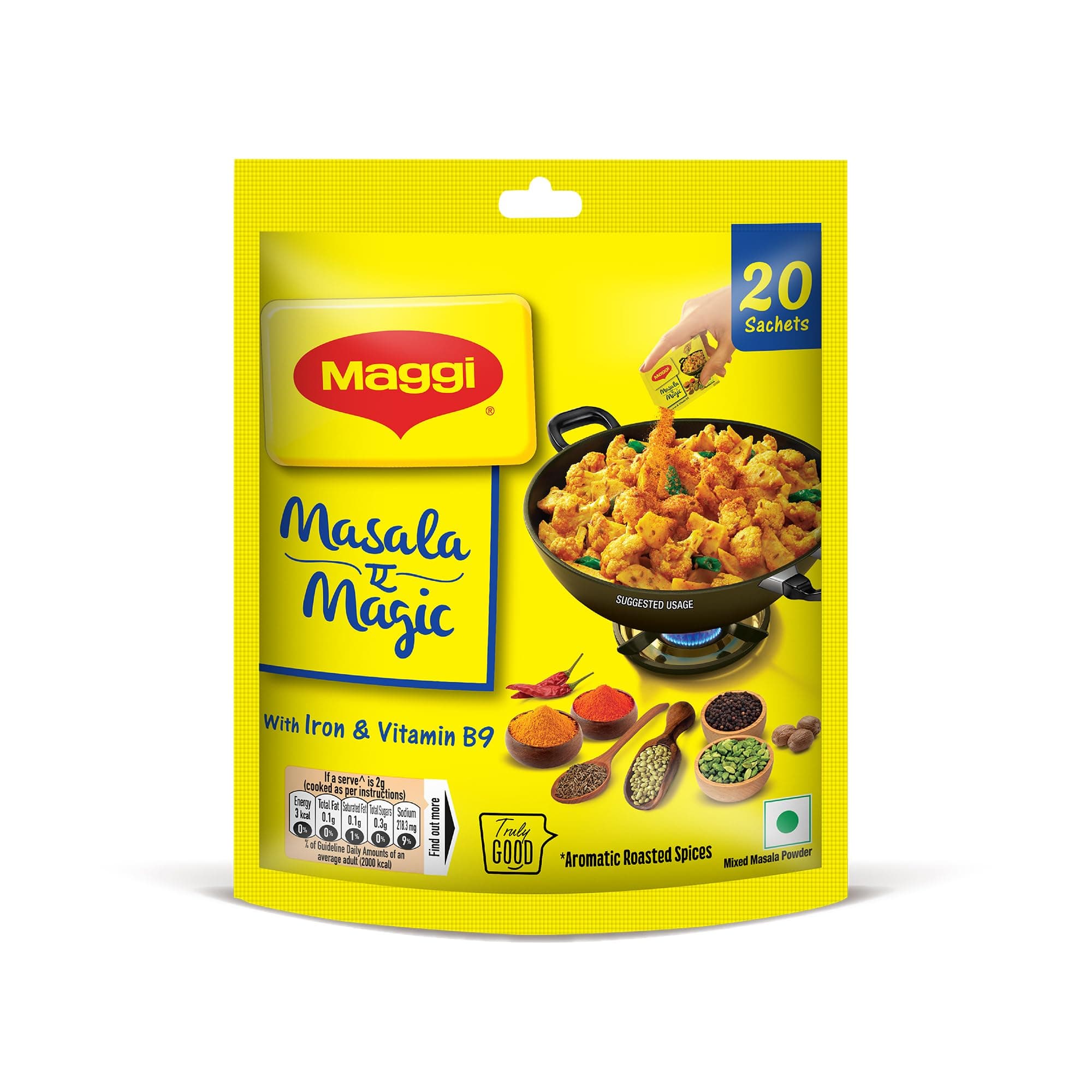 MAGGI Masala-ae-Magic Vegetable Masala, All in One | 120g Pouch (6g x 20 Sachets)