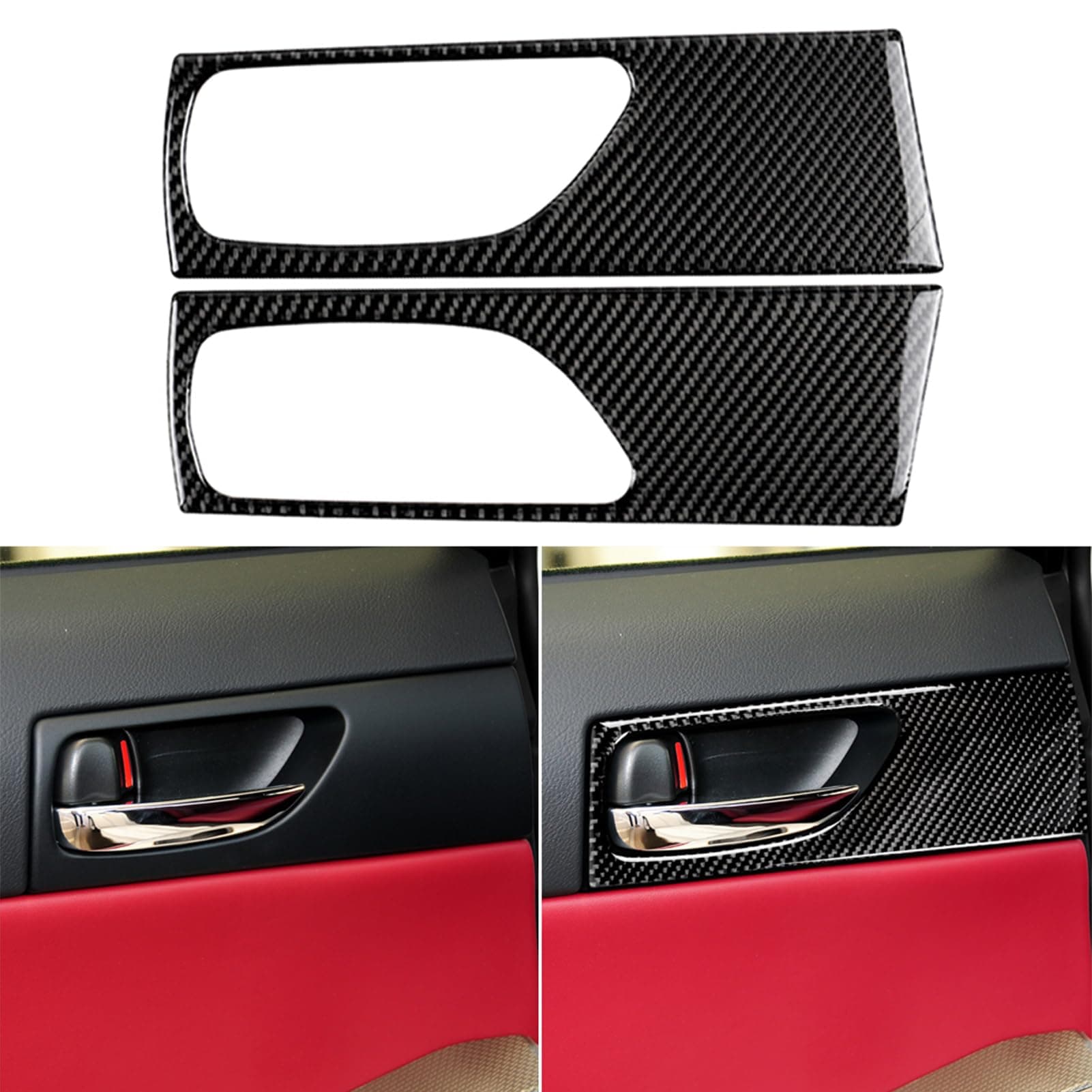 NVCNX Car Rear Door Handle Panel Cover Decal Compatible with Lexus IS250 2014 2015 / IS200t 2016 2017 / IS300 2016-2020 / IS350 2014-2020 Carbon Fiber Interior Trim Accessories Black