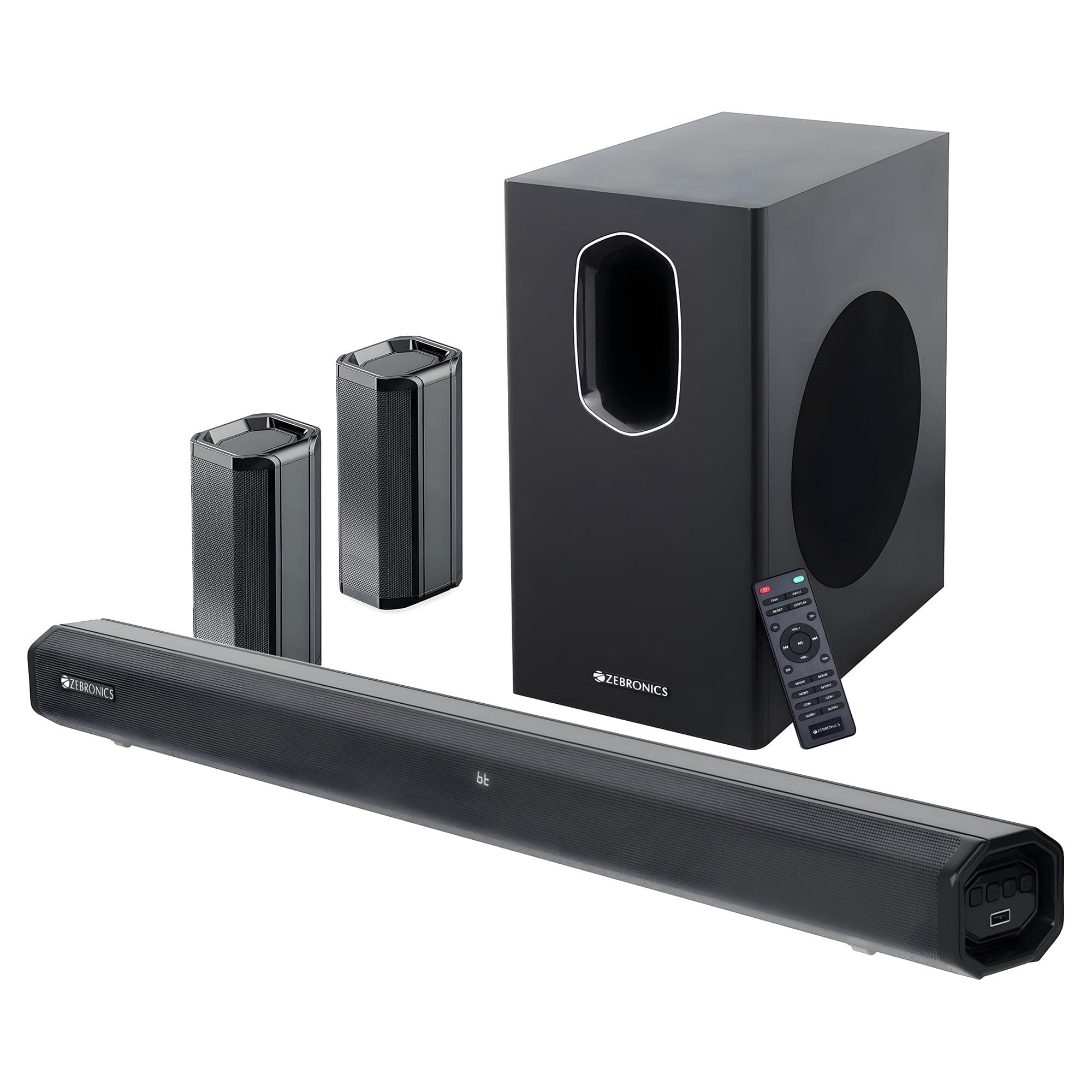 Juke BAR 7600 Soundbar, 300 Watts, 5.1 Surround, Dual Rear Satellites, Triple Driver Soundbar, 6.5"" Subwoofer, Bluetooth 5.0 | HDMI (ARC) | Optical | USB | AUX