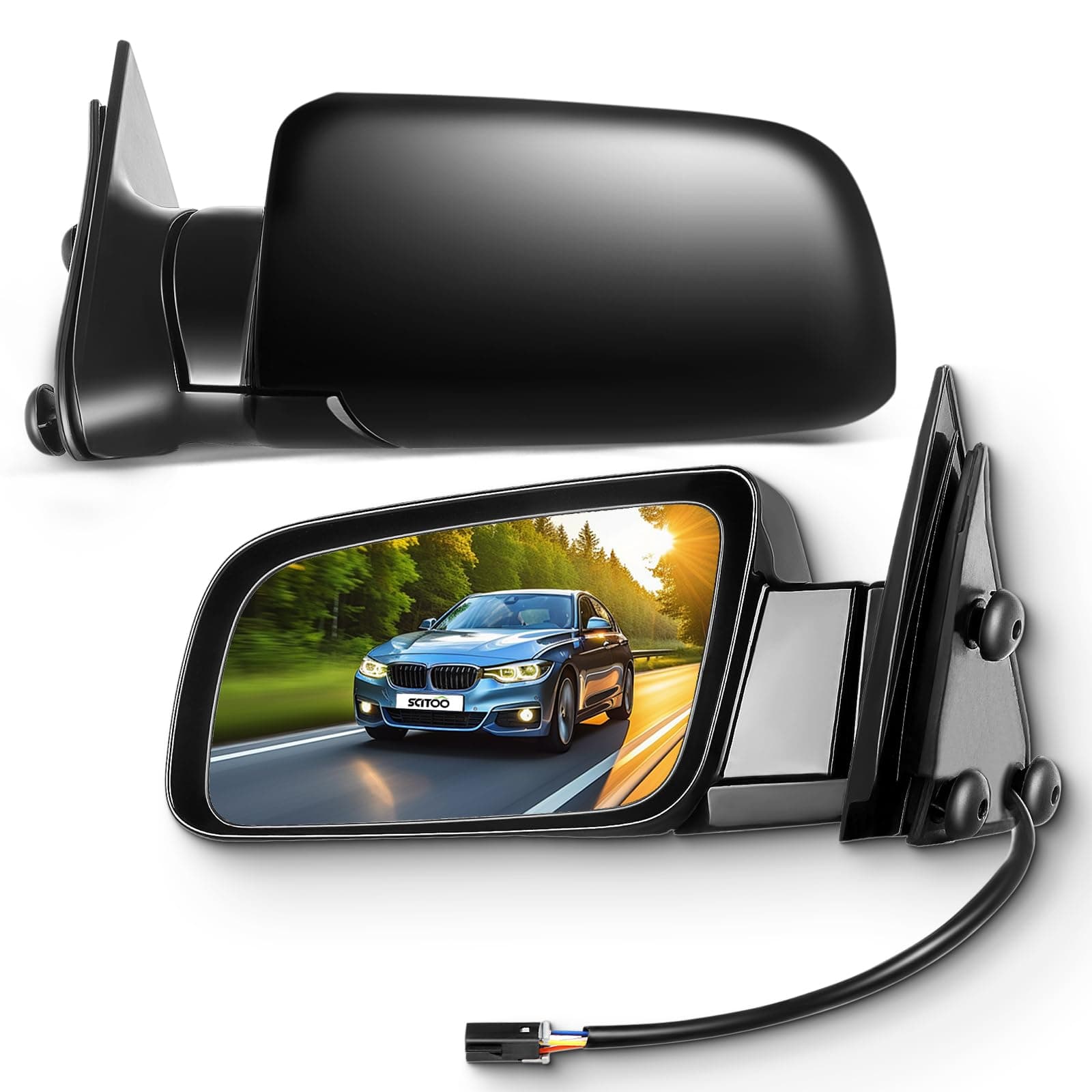 SCITOO Side View Mirrors Fit For 1992 1993 1994 For Chevy Blazer 1988-1999 Pickup Truck 1992-1999 Suburban Power Manual Folding Exterior Mirrors GM1320122 GM1321122