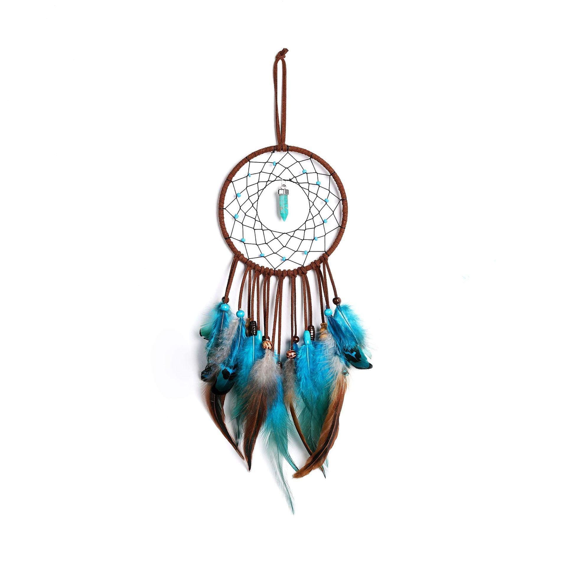 Beauenty Feather Crafts Handmade Dream Catcher, Blue